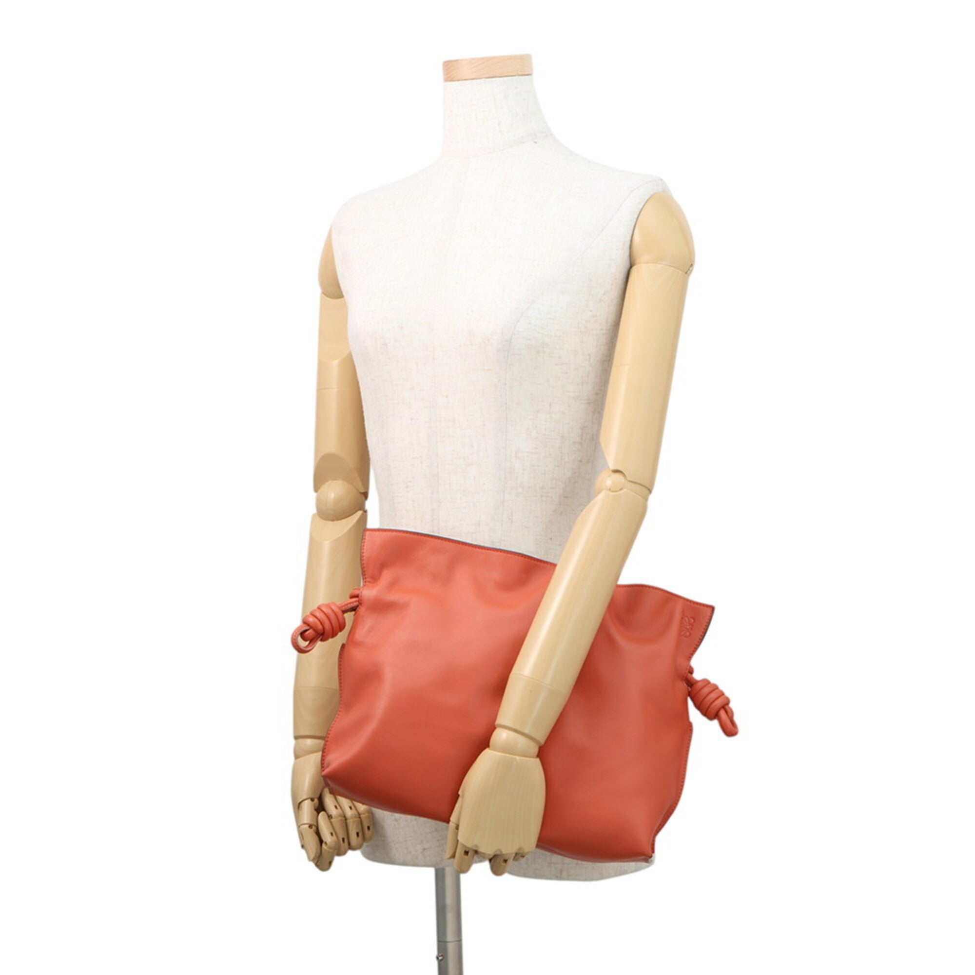Loewe Orange Leather Clutch Bag Shoulder Bag (Pre-Owned)