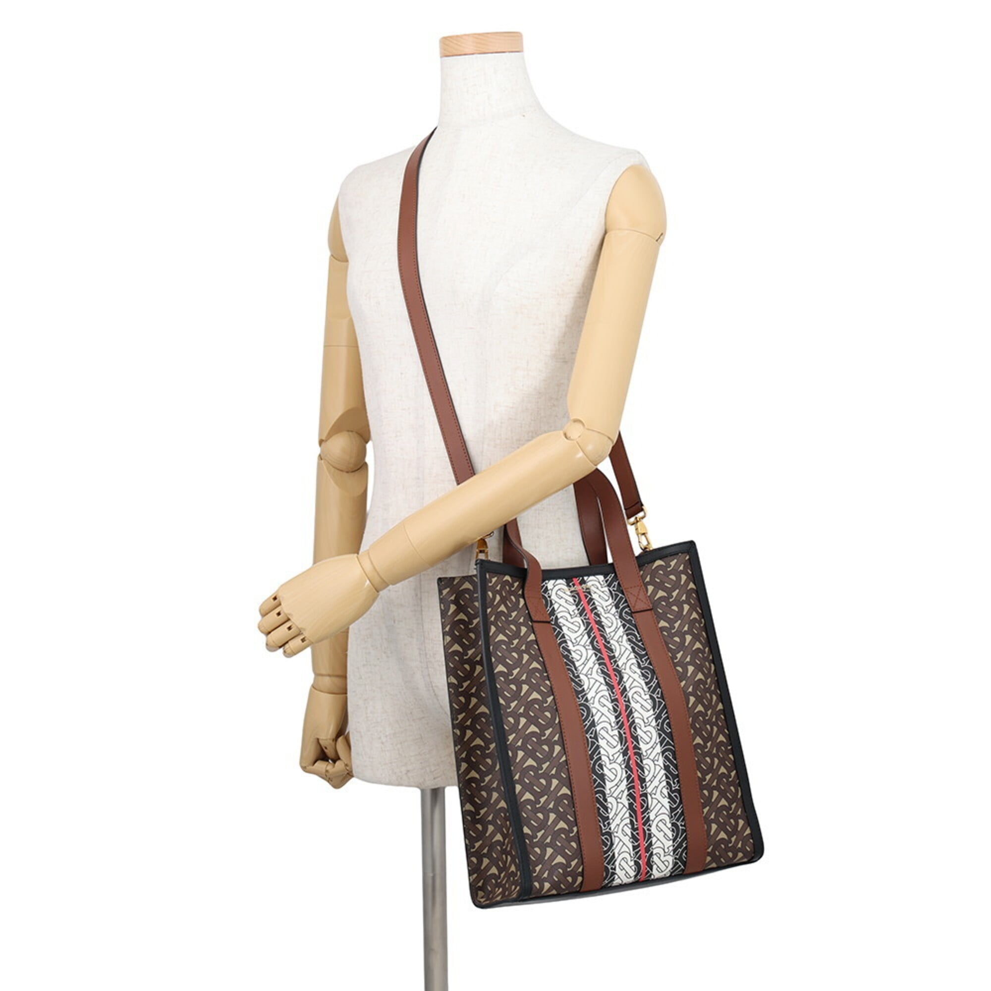 Burberry Beige Multi-Color Pvc Leather Handbag (Pre-Owned)