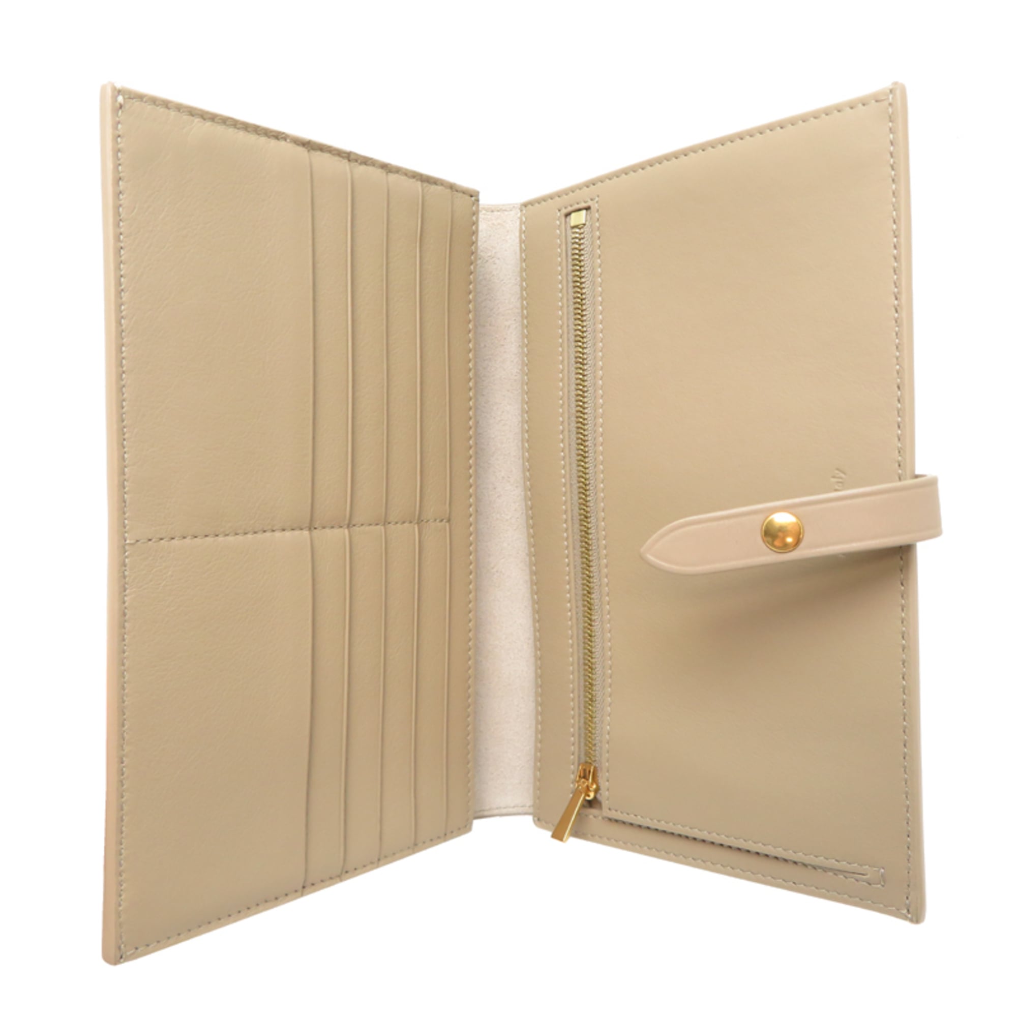 Celine Beige Leather Long Wallet (Bi-Fold) (Pre-Owned)