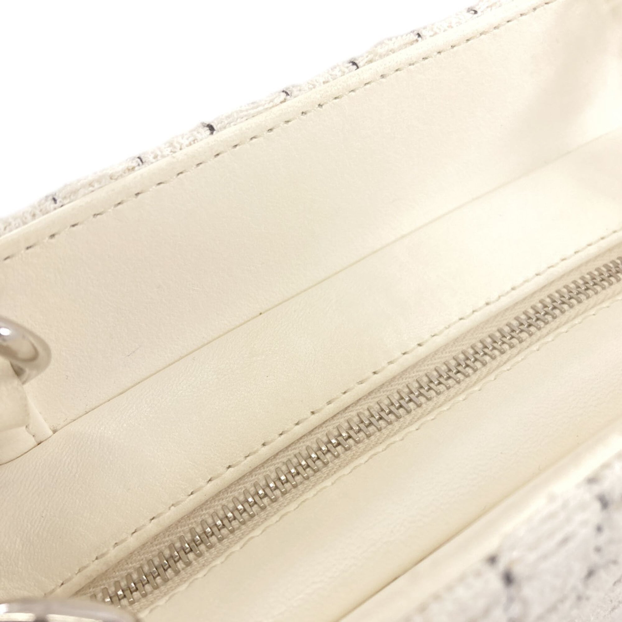 Chanel Black Clear White Tweed Shopping Bag Shoulder Bag (Pre-Owned)