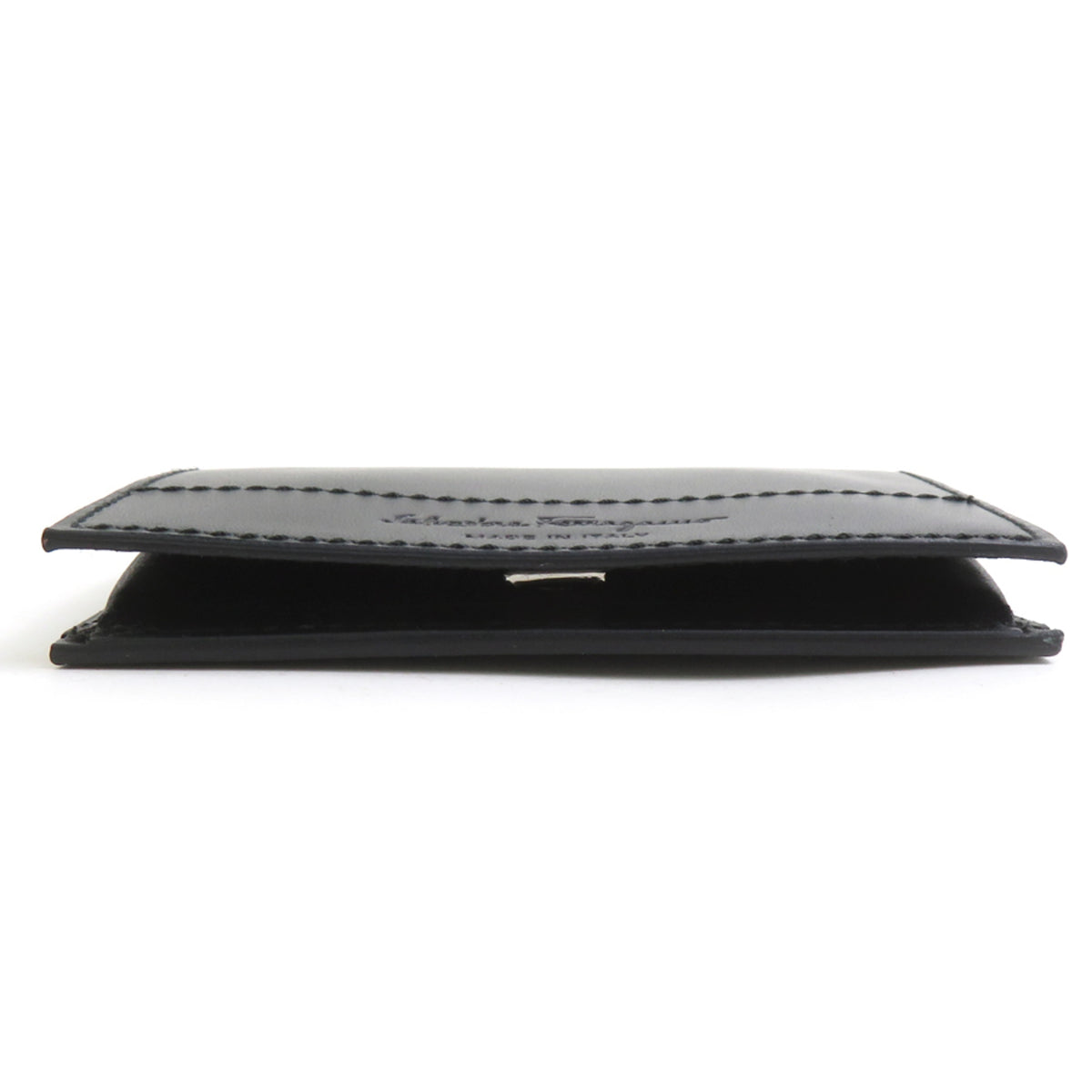 Salvatore Ferragamo Black Leather Coin Purse/Coin Case (Pre-Owned)