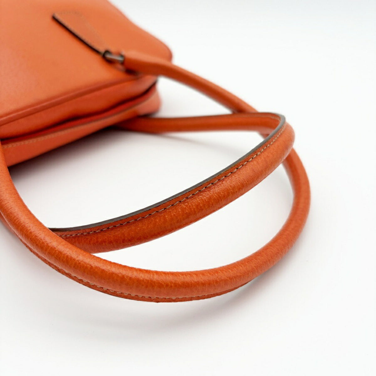 Prada Orange Leather Boston Bag (Pre-Owned)