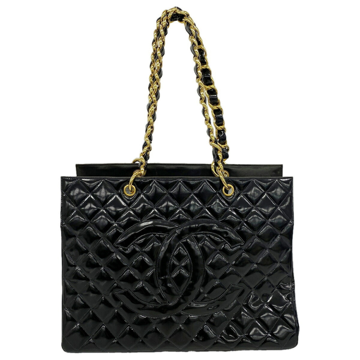 Chanel Black Patent Leather Tote Bag (Pre-Owned)