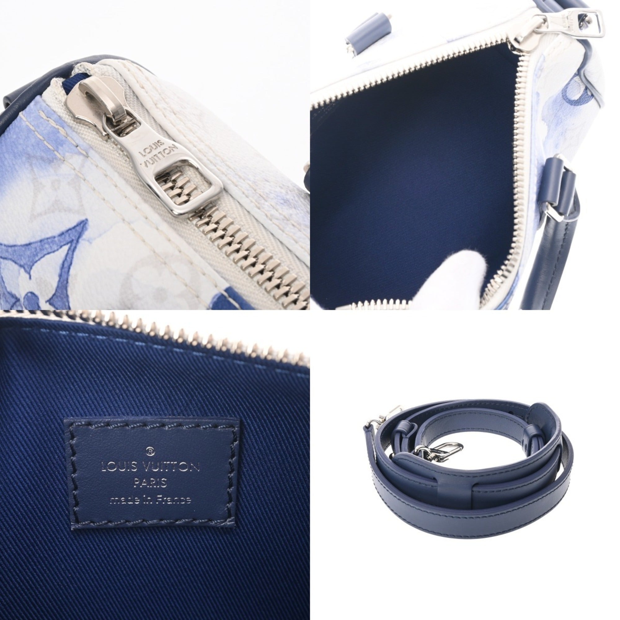 Louis Vuitton Blue White Monogram Canvas Handbag (Pre-Owned)
