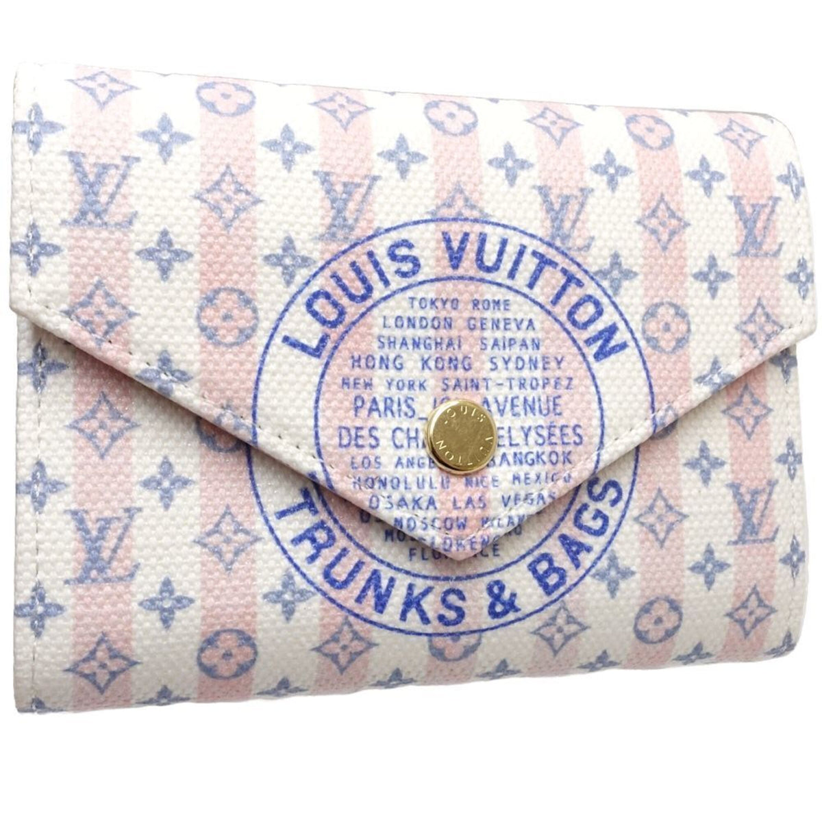 Louis Vuitton Blue White Canvas Wallet (Tri-Fold) (Pre-Owned)