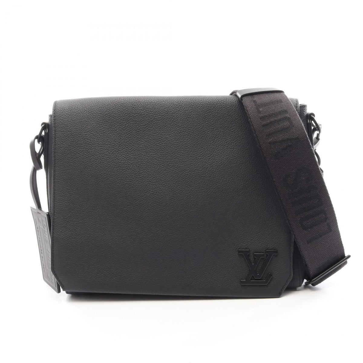 Louis Vuitton Black Leather Handbag Shoulder Bag (Pre-Owned)