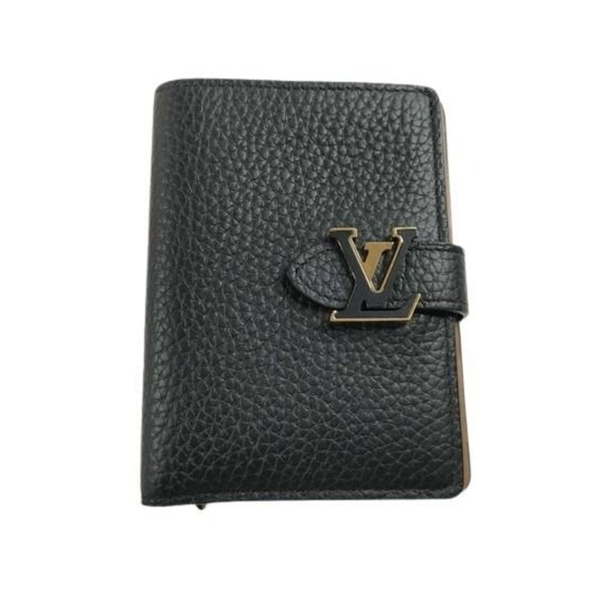 Louis Vuitton Noir Leather Wallet (Bi-Fold) (Pre-Owned)