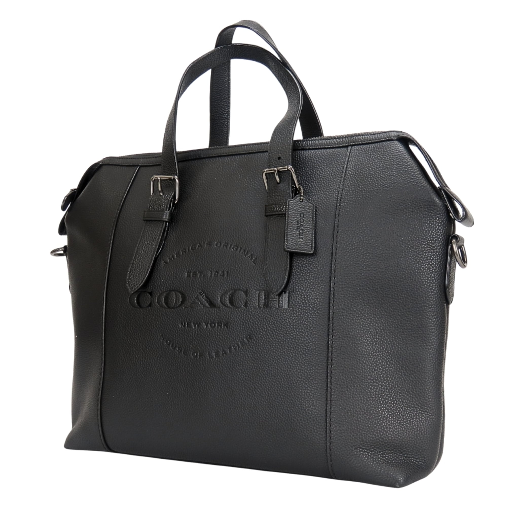 Coach Black Leather Briefcase Tote Bag (Pre-Owned)