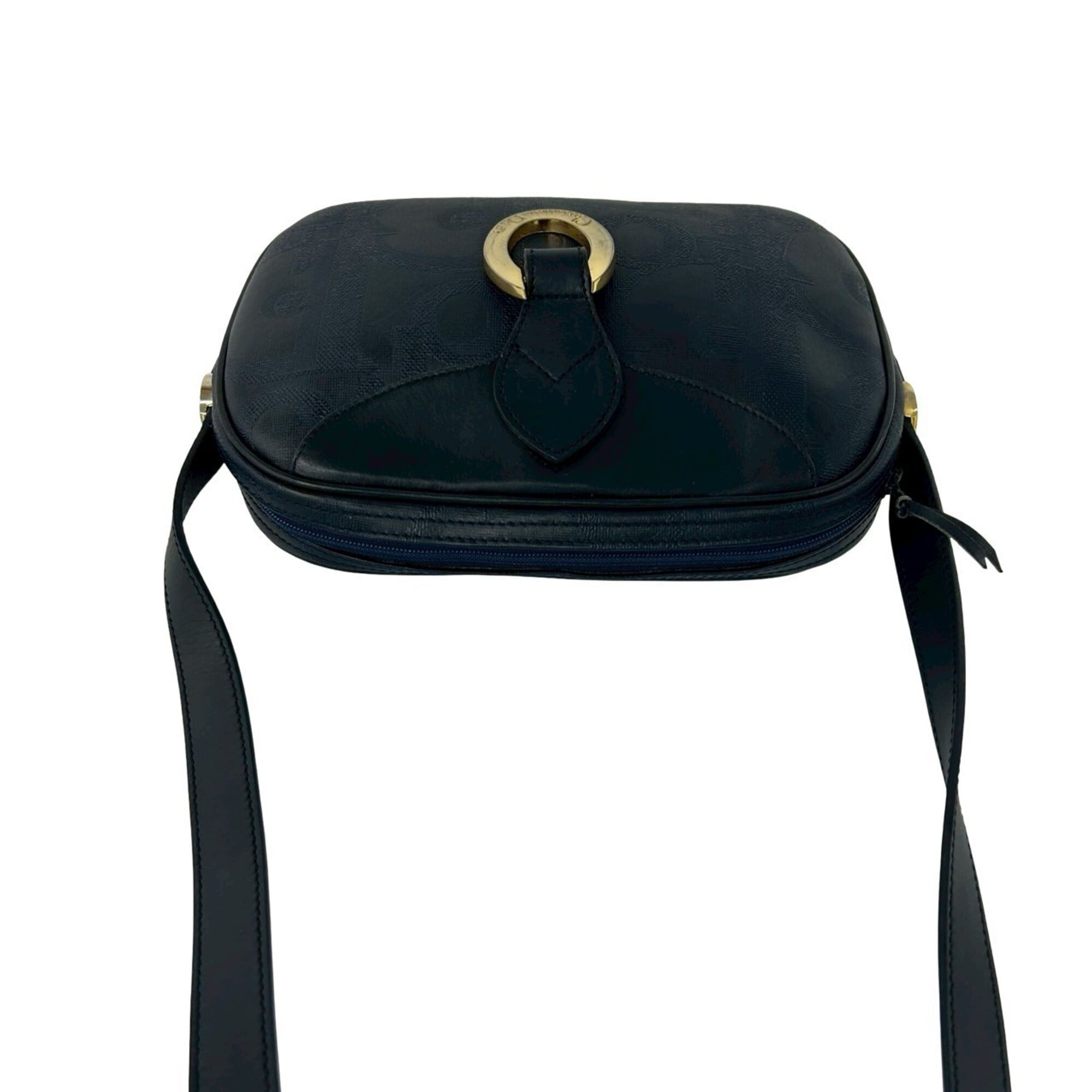 Christian Dior Navy Pvc Leather Pochette Shoulder Bag (Pre-Owned)