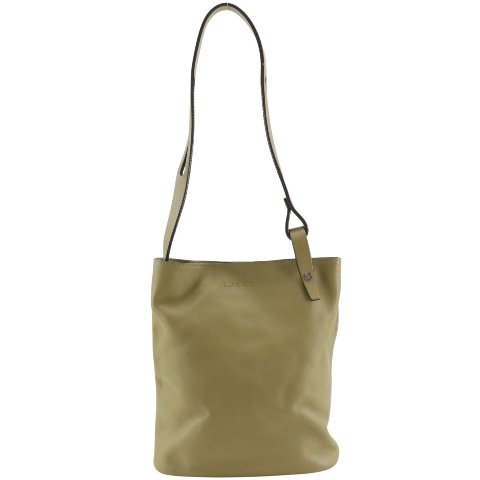 Loewe Olive Leather Shoulder Bag (Pre-Owned)