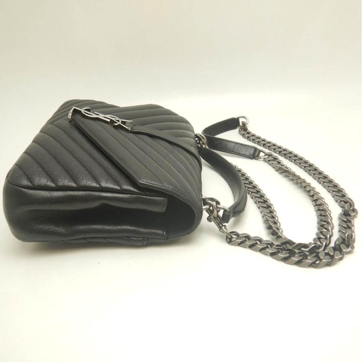 Yves Saint Laurent Black Leather School Bag Shoulder Bag (Pre-Owned)