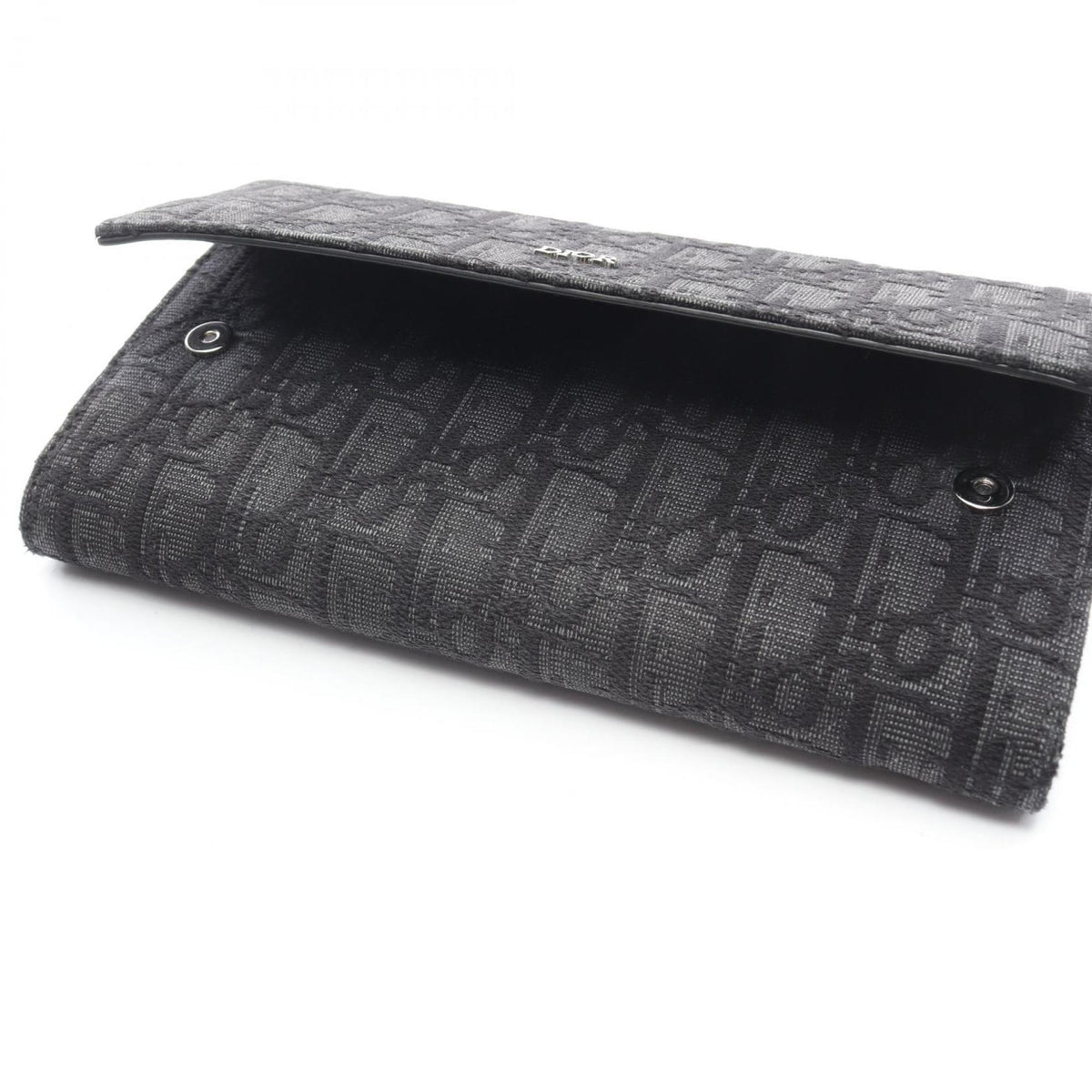 Christian Dior Black Canvas Long Wallet (Bi-Fold) (Pre-Owned)