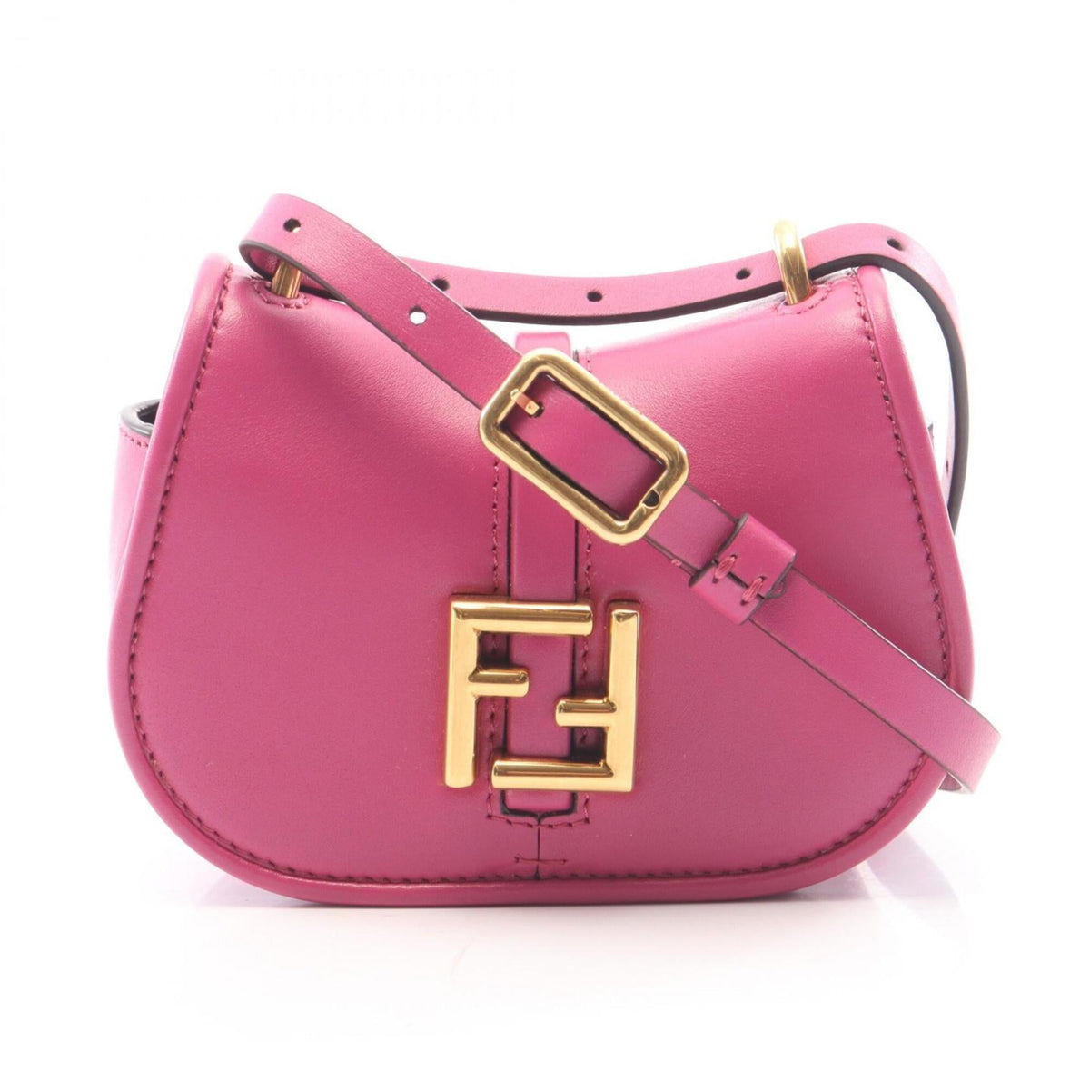 Fendi Pink Leather Handbag Shoulder Bag (Pre-Owned)
