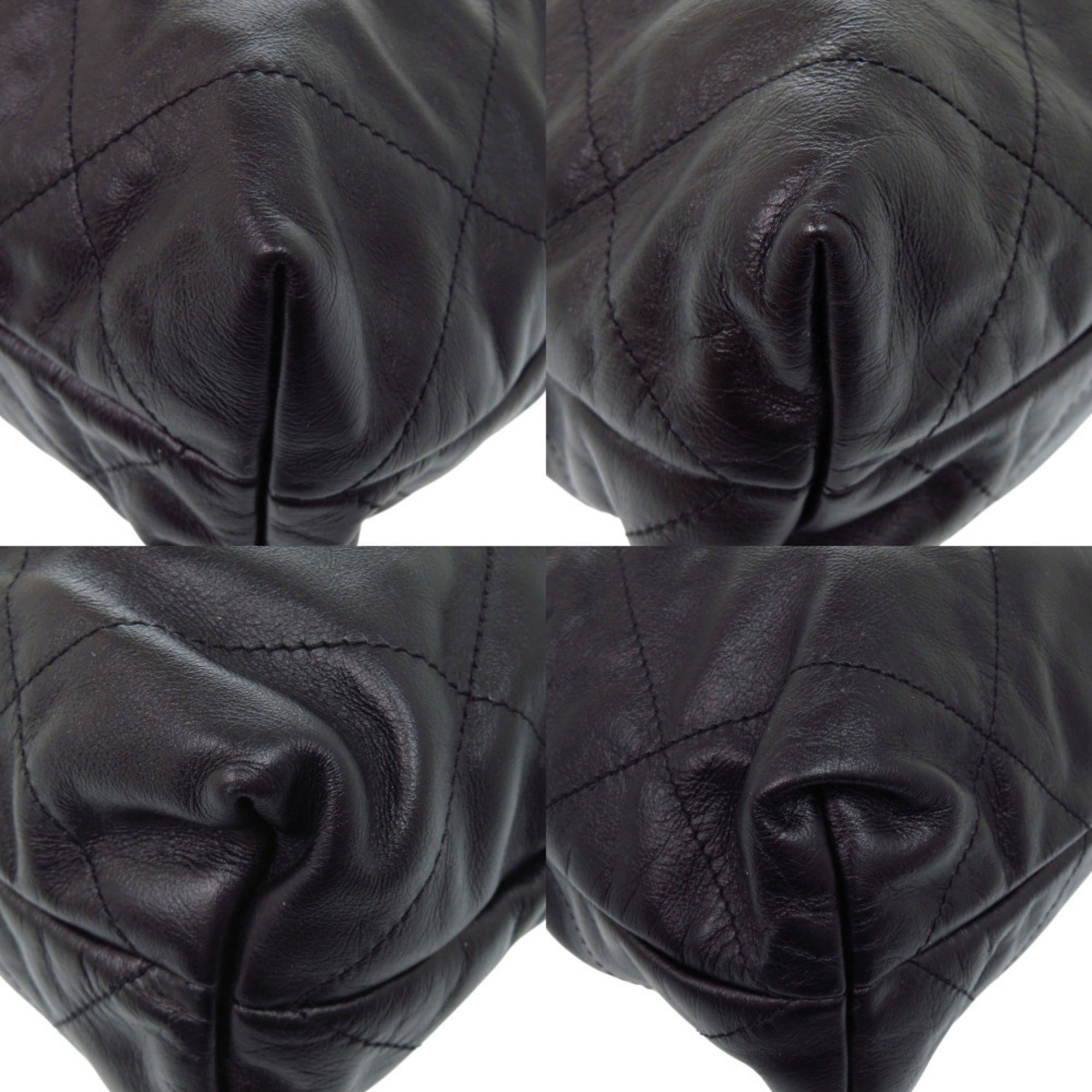 Chanel Black Leather Pouch Shoulder Bag (Pre-Owned)