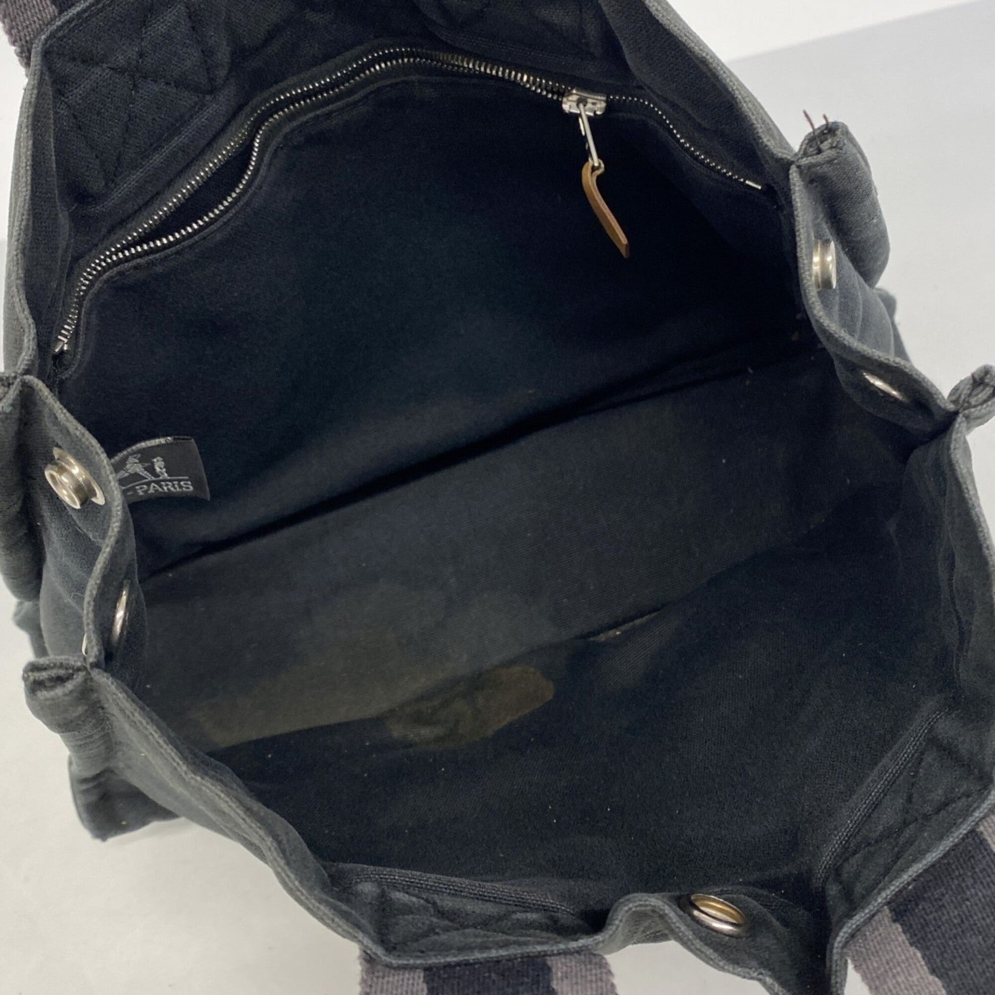 Hermes Black Canvas Handbag (Pre-Owned)