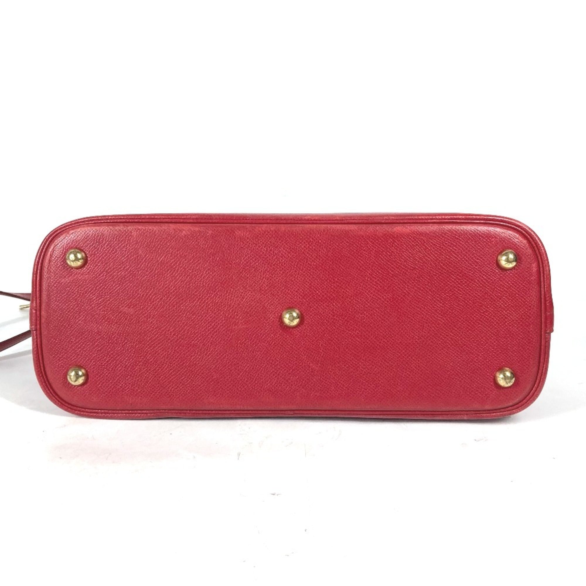 Hermes Red Color Courchevel Leather Handbag Shoulder Bag Tote Bag (Pre-Owned)