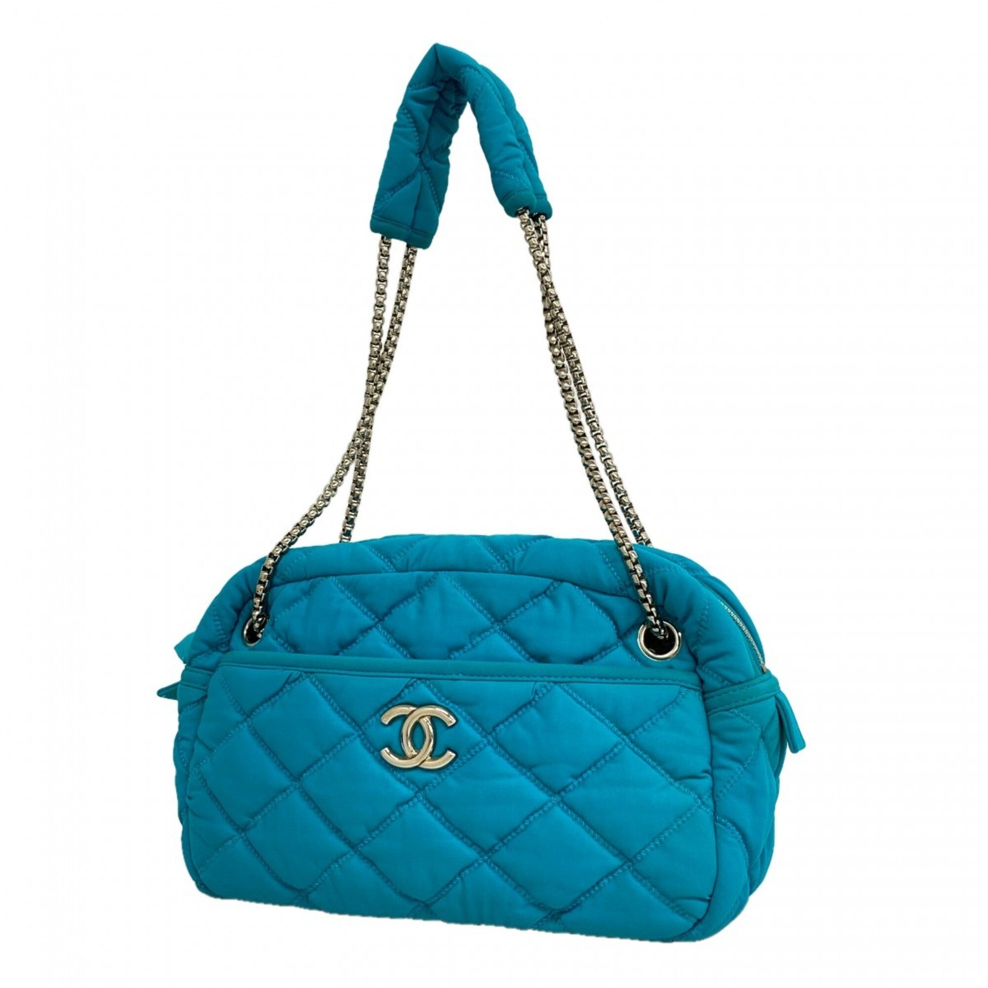 Chanel Light Blue Nylon Shoulder Bag (Pre-Owned)