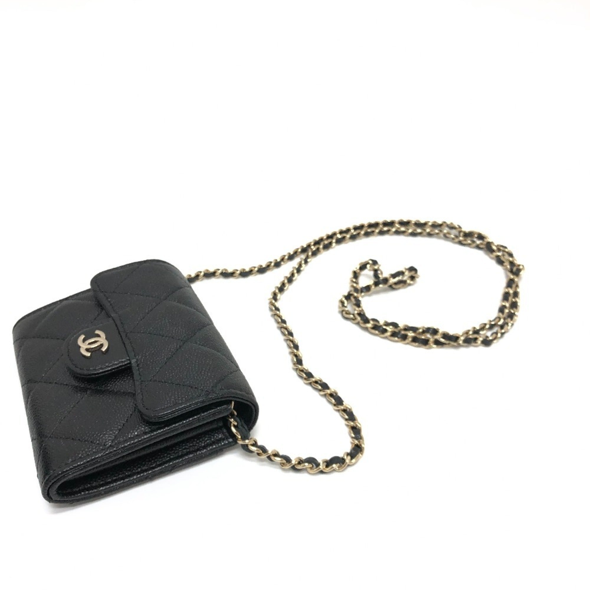 Chanel Matelasse Black Grained Calfskin Shoulder Bag (Pre-Owned)