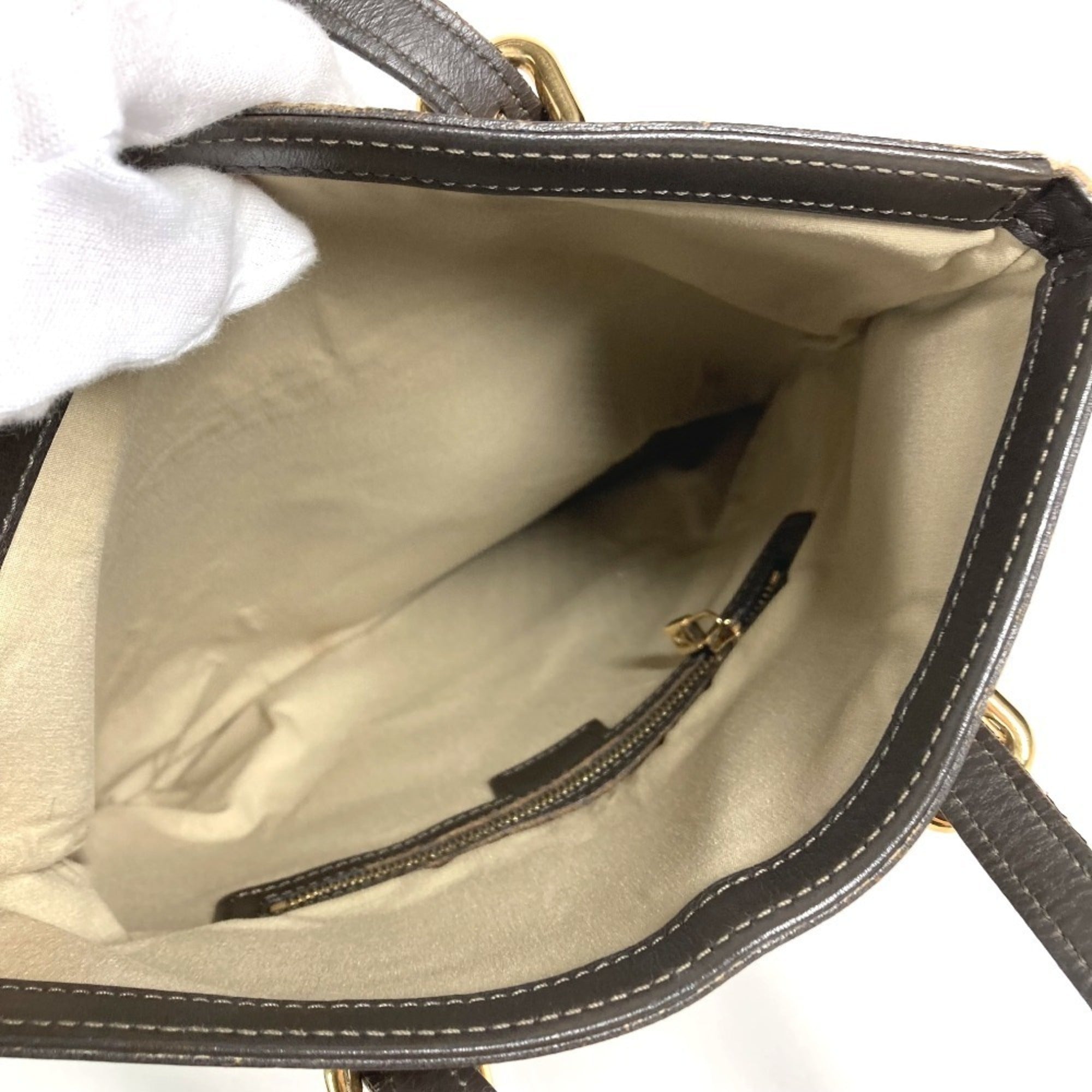 Louis Vuitton Brown Khaki Monogram Mini Handbag Tote Bag (Pre-Owned)