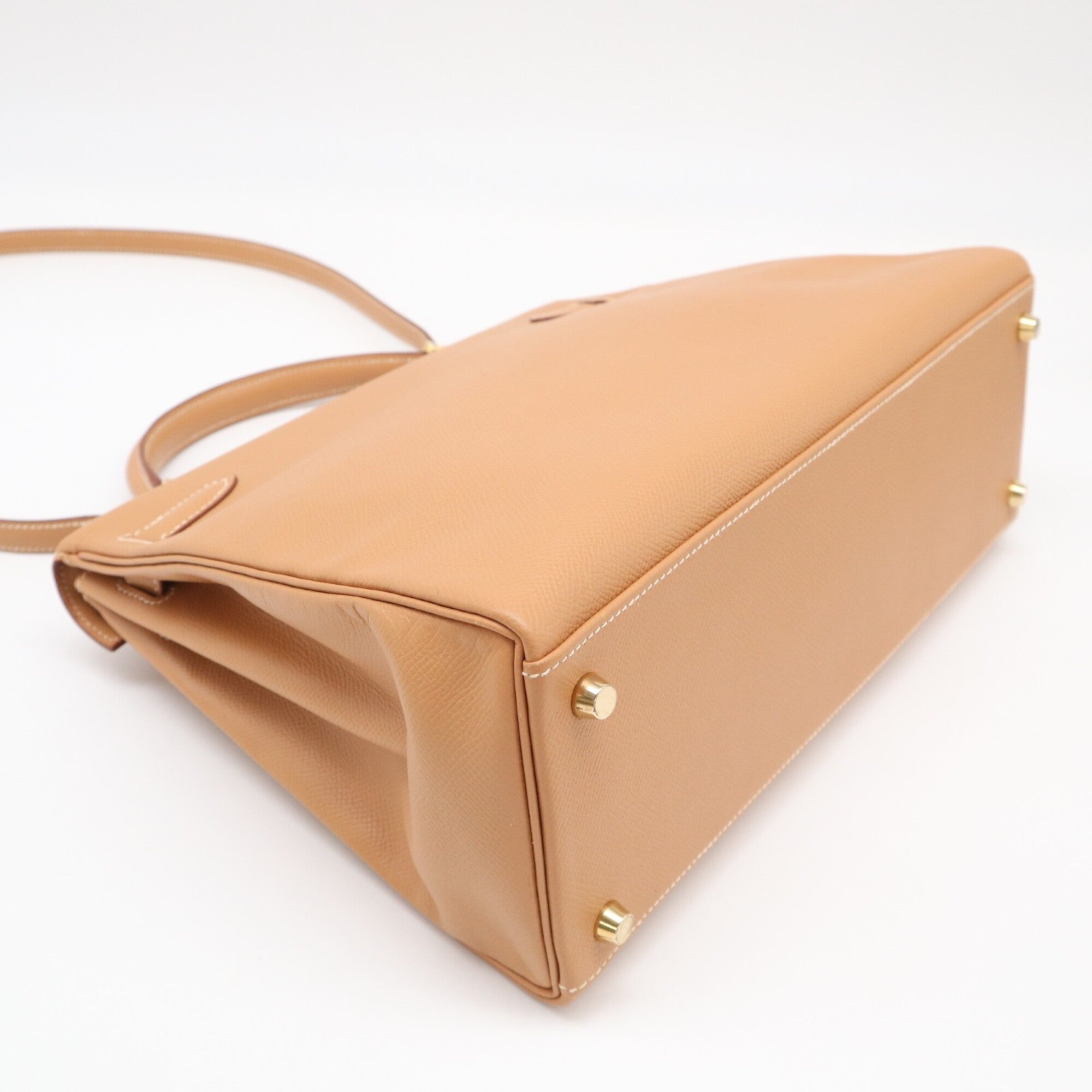 Hermes Kelly Brown Courchevel Leather Handbag (Pre-Owned)