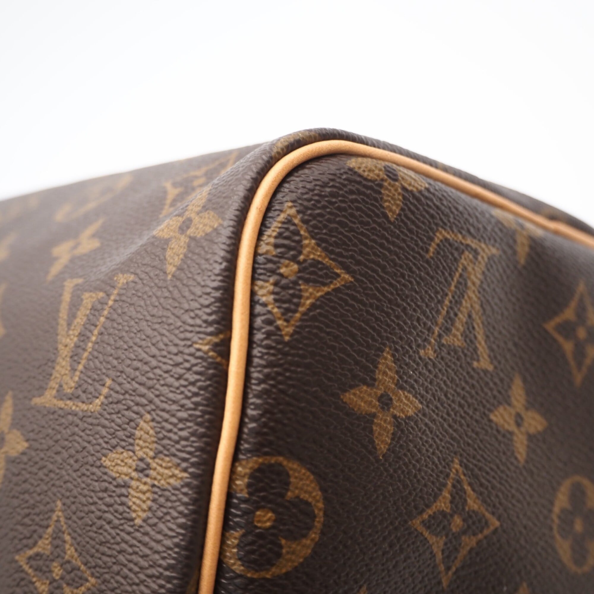 Louis Vuitton Beige Brown Coated Canvas Handbag (Pre-Owned)