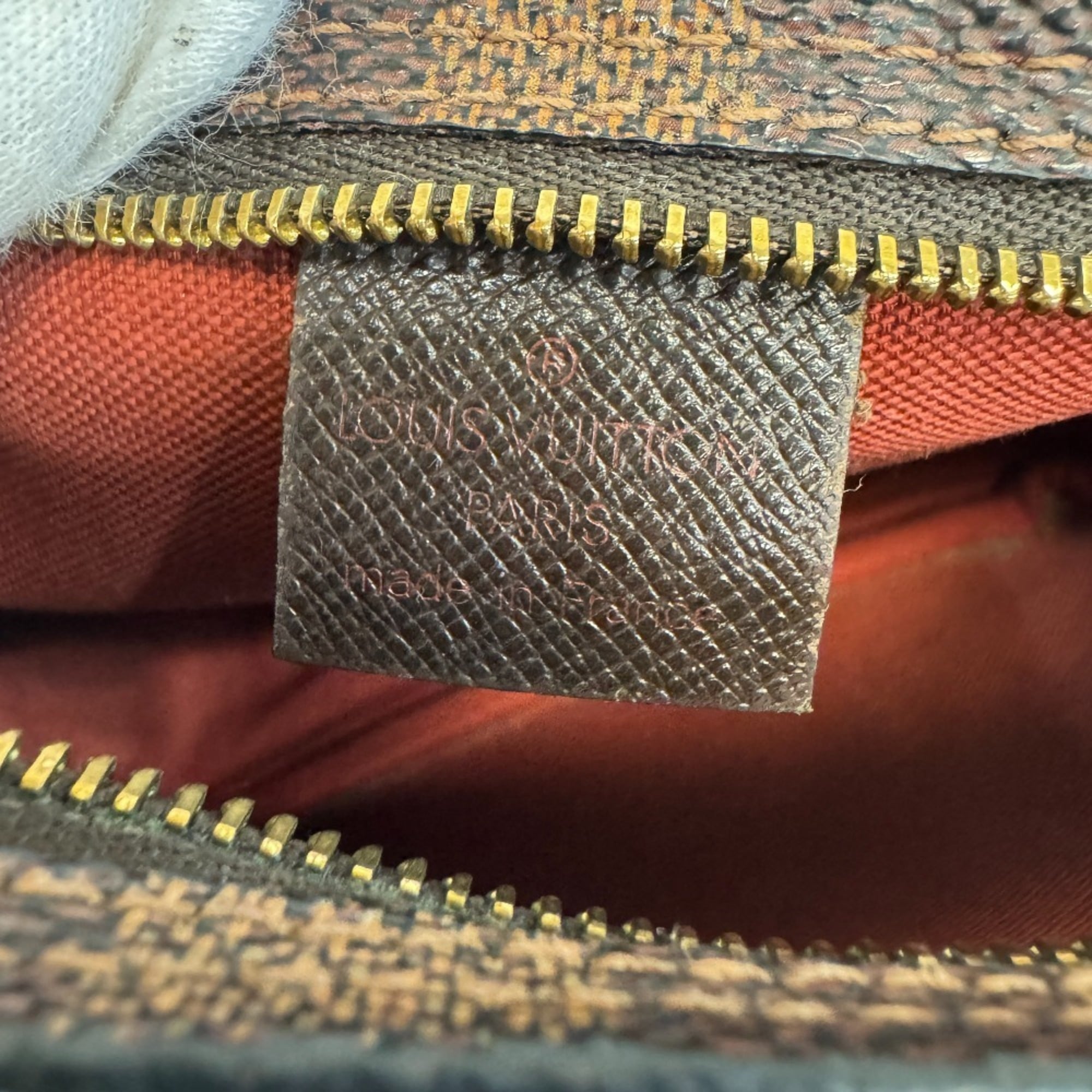 Louis Vuitton Brown Damier Canvas Leather Wash Bag (Pre-Owned)