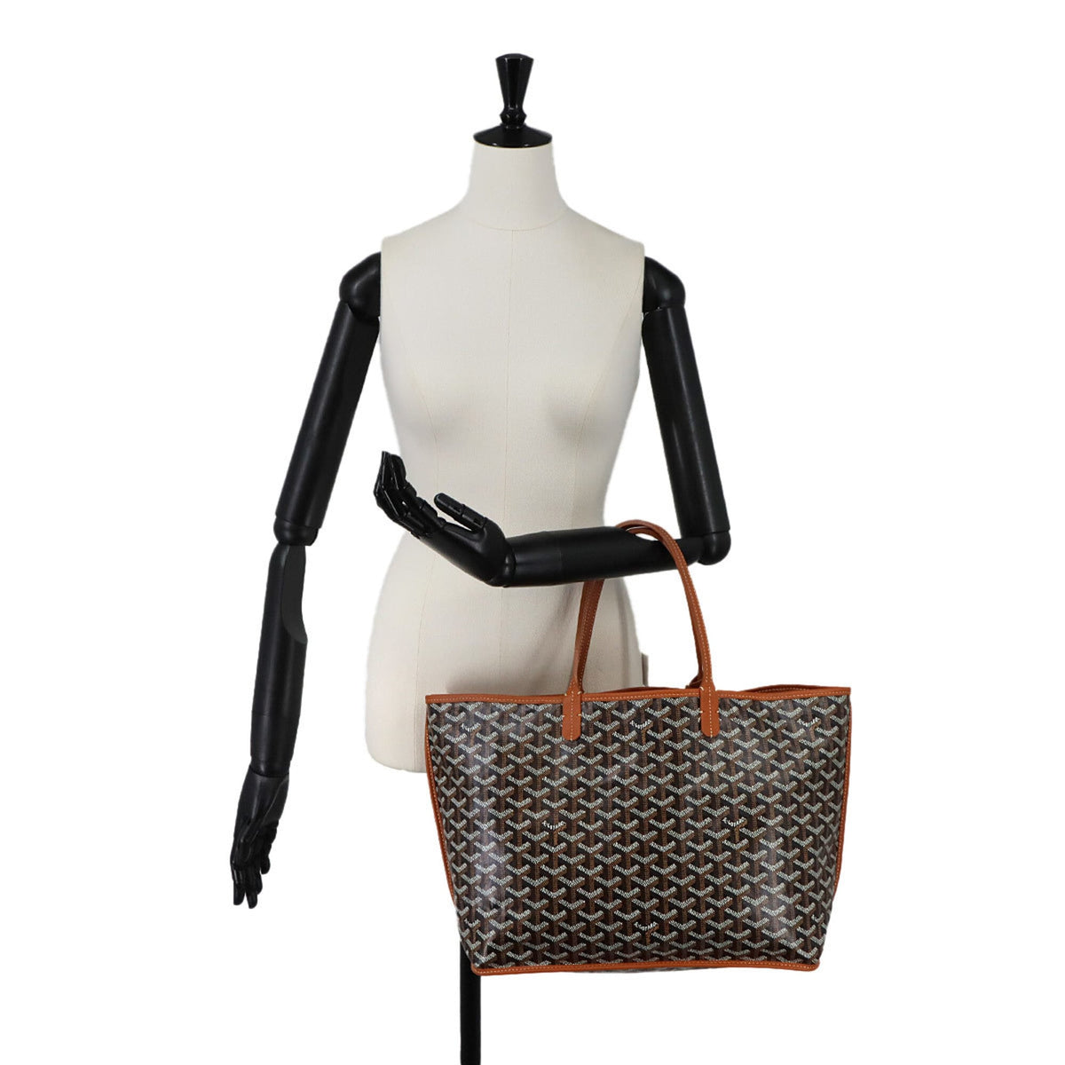 Goyard Black Brown Pvc Leather Handbag Tote Bag (Pre-Owned)