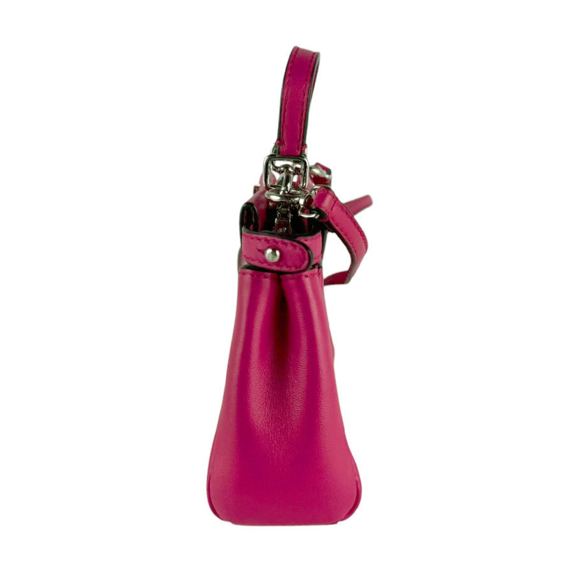 Fendi Pink Leather Shoulder Bag (Pre-Owned)