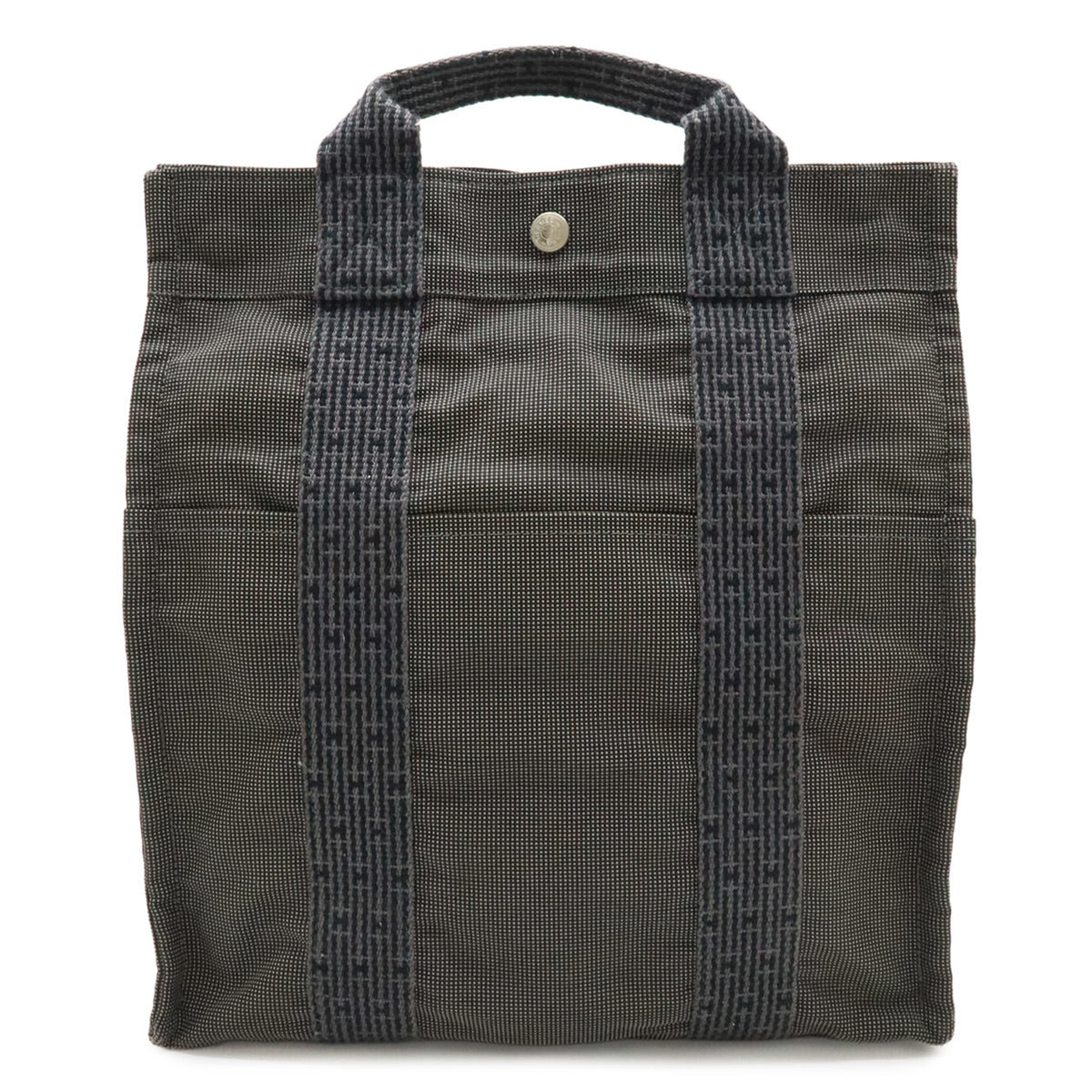 Hermes Gray Canvas Backpack Shoulder Bag (Pre-Owned)