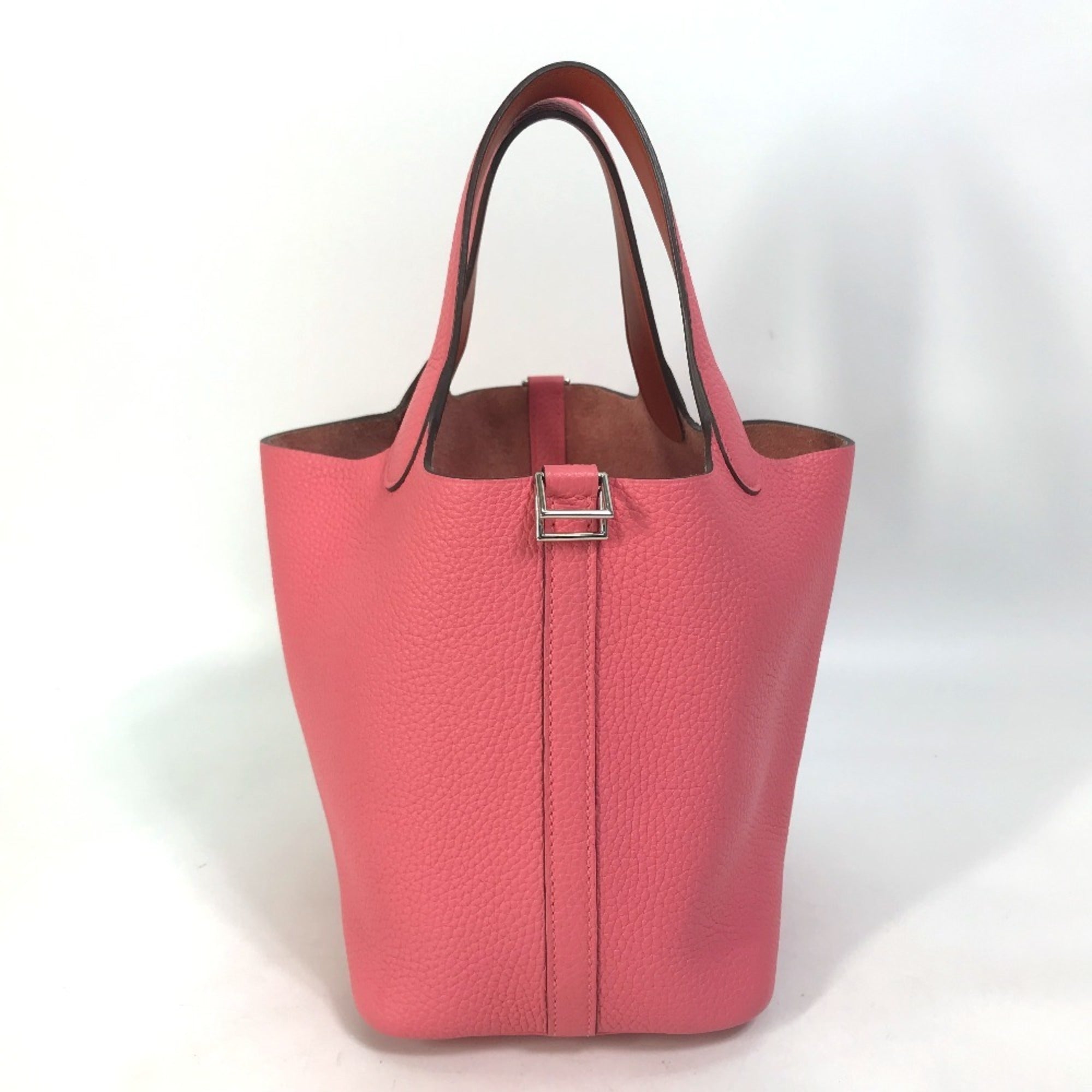 Hermes Picotin Pink Taurillon Clemence Leather Handbag (Pre-Owned)