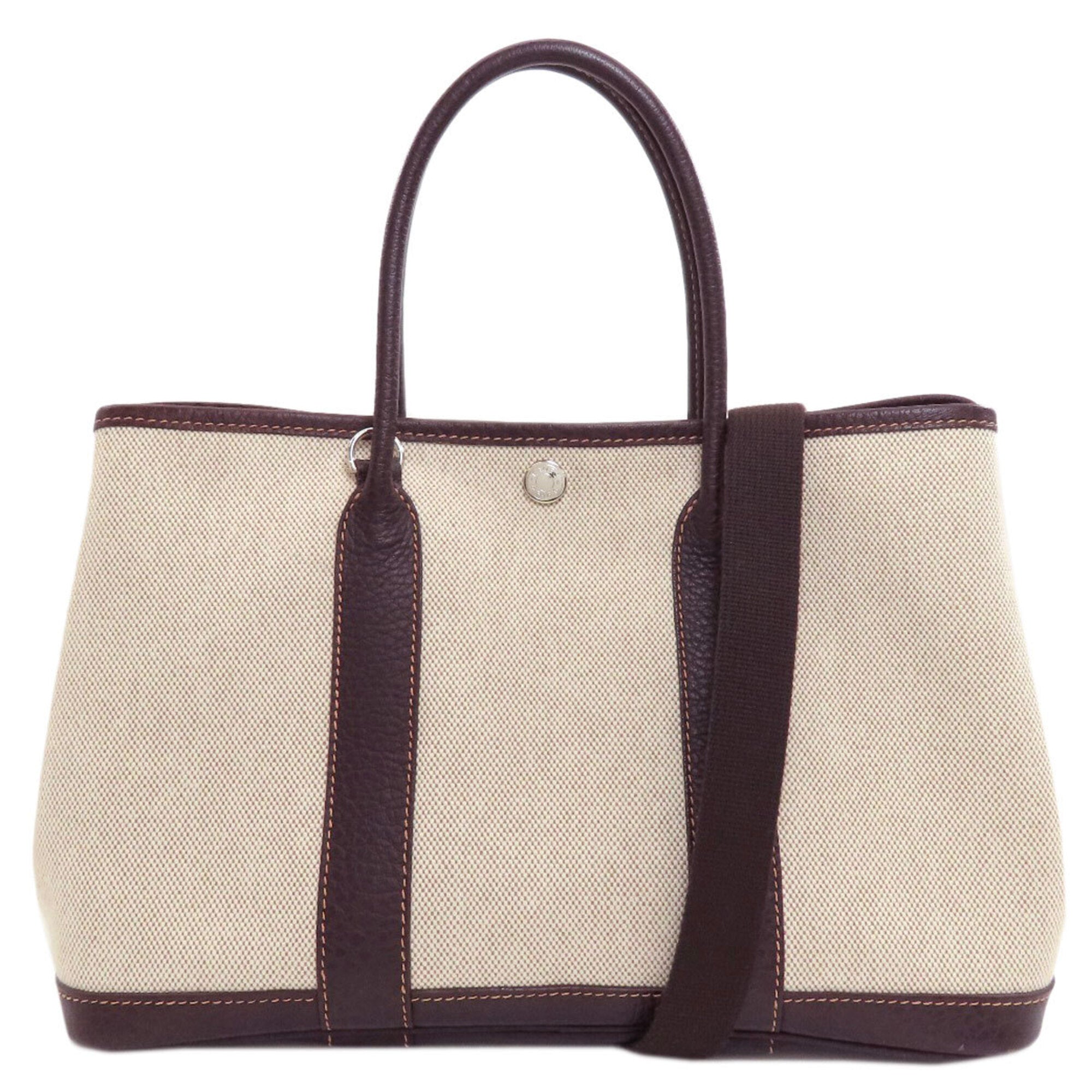 Hermes Marron Toile H Handbag (Pre-Owned)