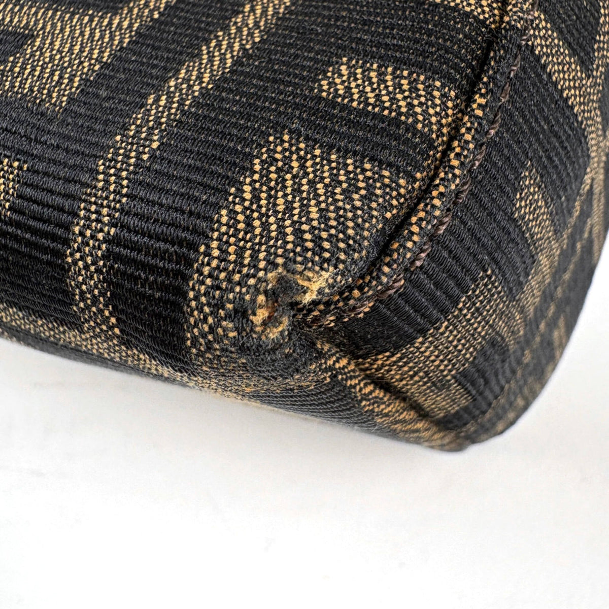 Fendi Brown Canvas Leather Shoulder Bag (Pre-Owned)
