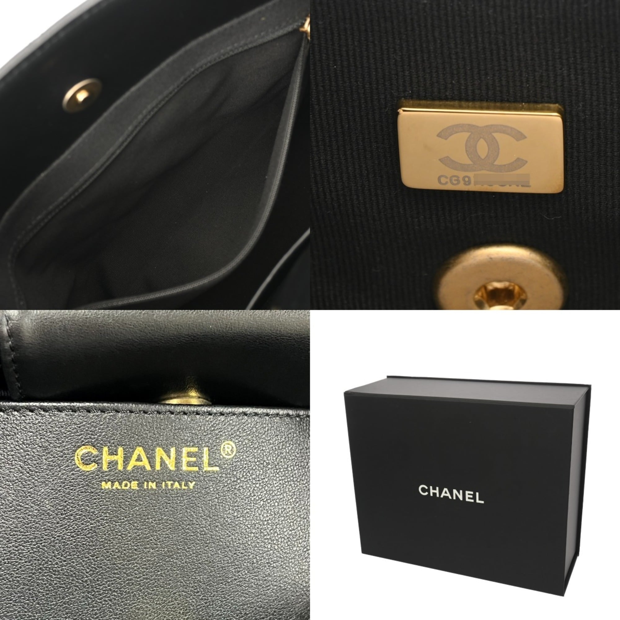 Chanel Black Leather Handbag (Pre-Owned)