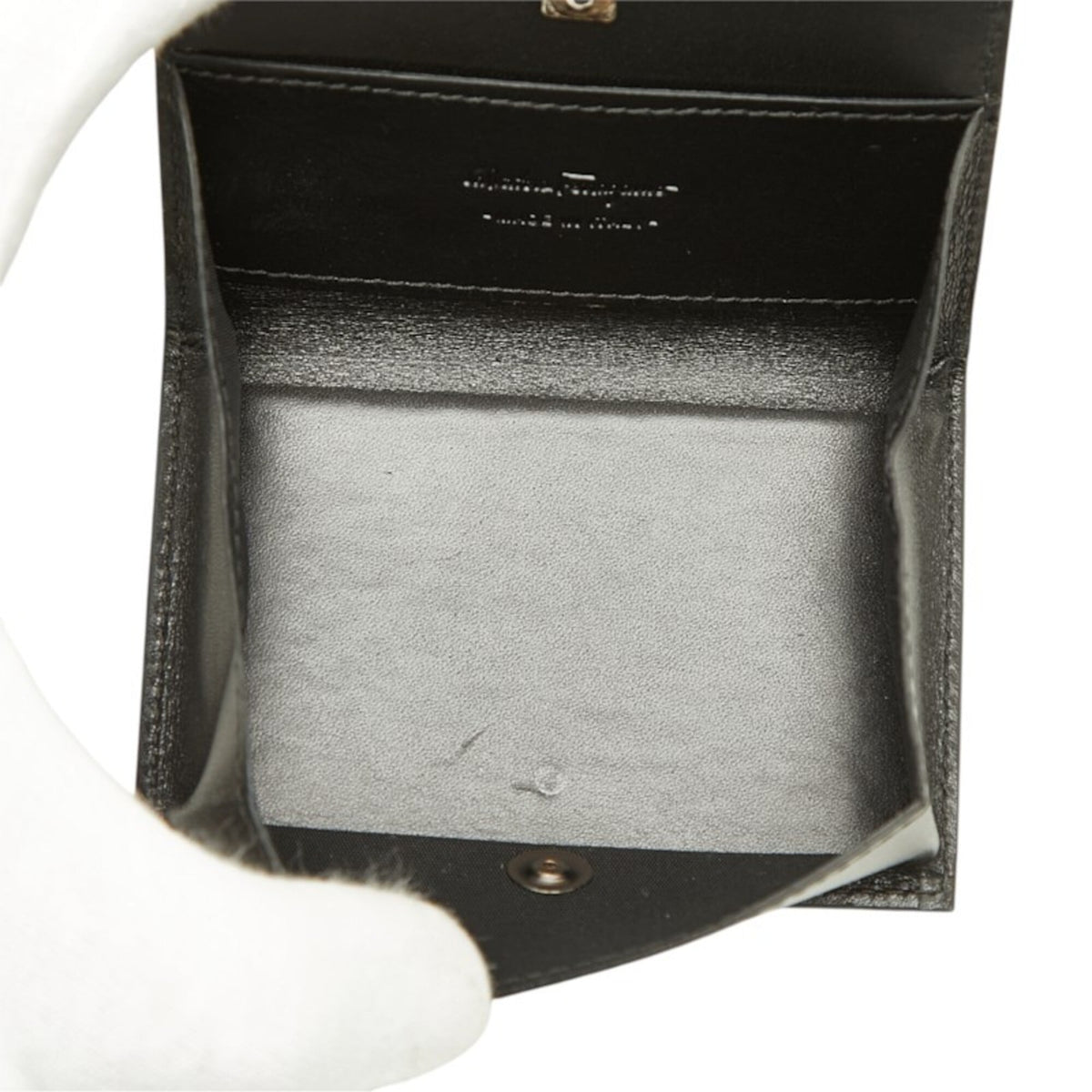 Salvatore Ferragamo Black Leather Coin Purse/Coin Case (Pre-Owned)