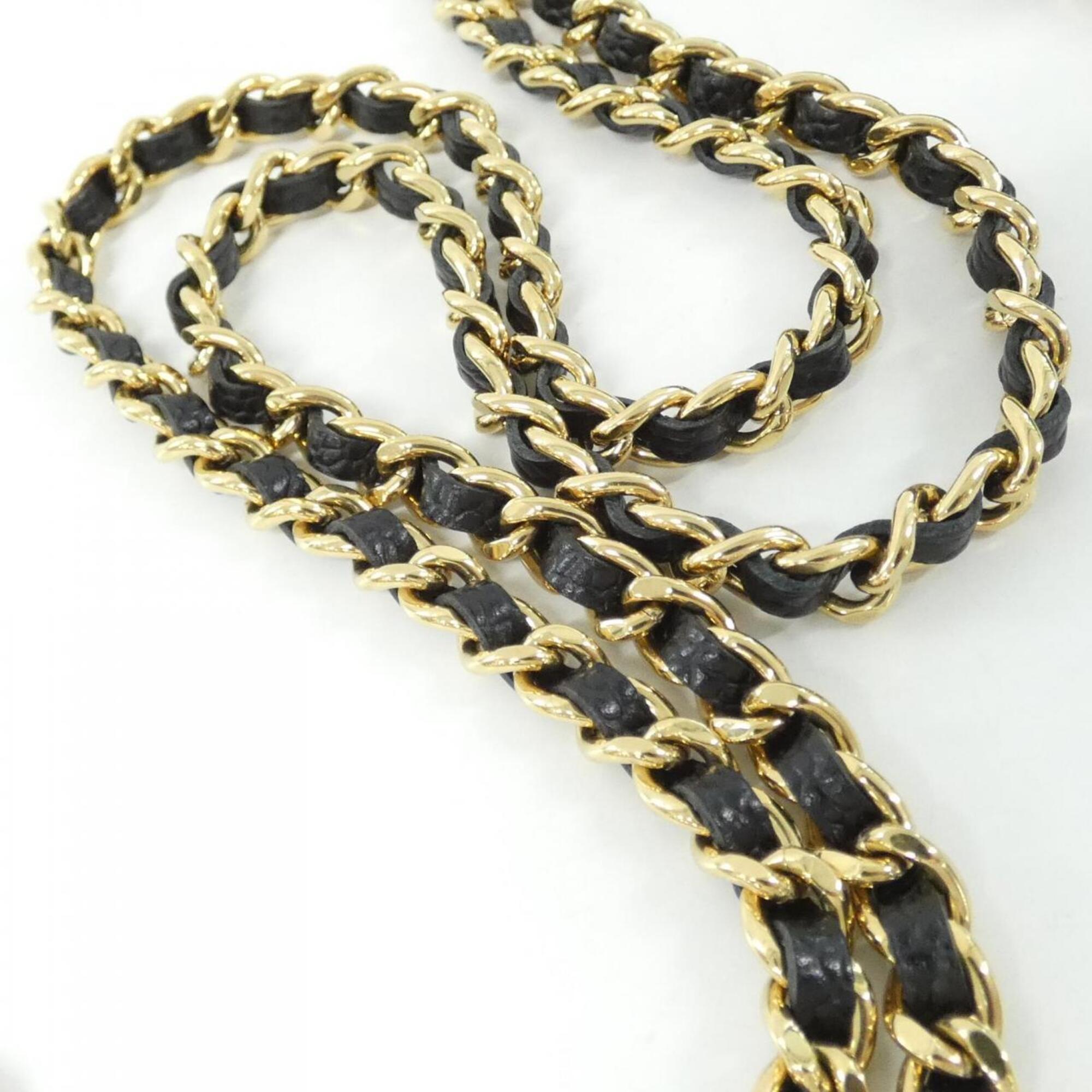 Chanel Black Bordeaux Grained Calfskin Chain/Shoulder Wallet (Pre-Owned)