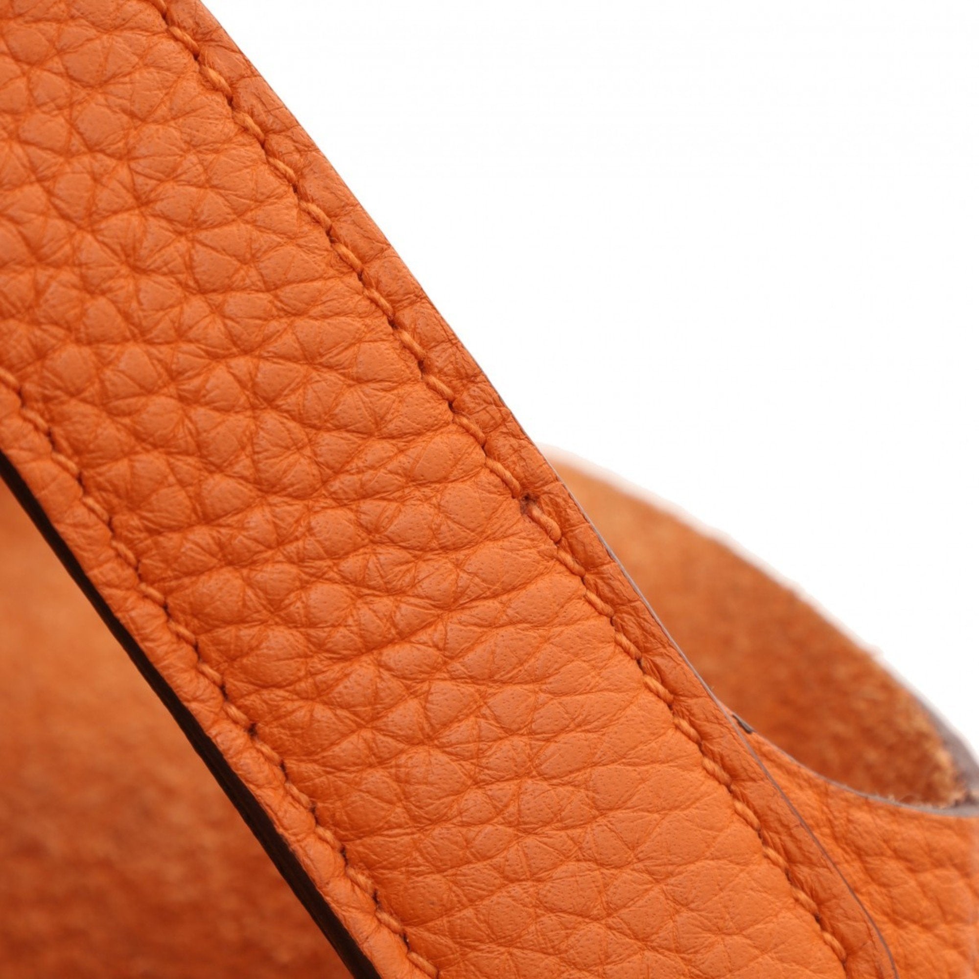 Hermes Orange Taurillon Clemence Leather Handbag (Pre-Owned)