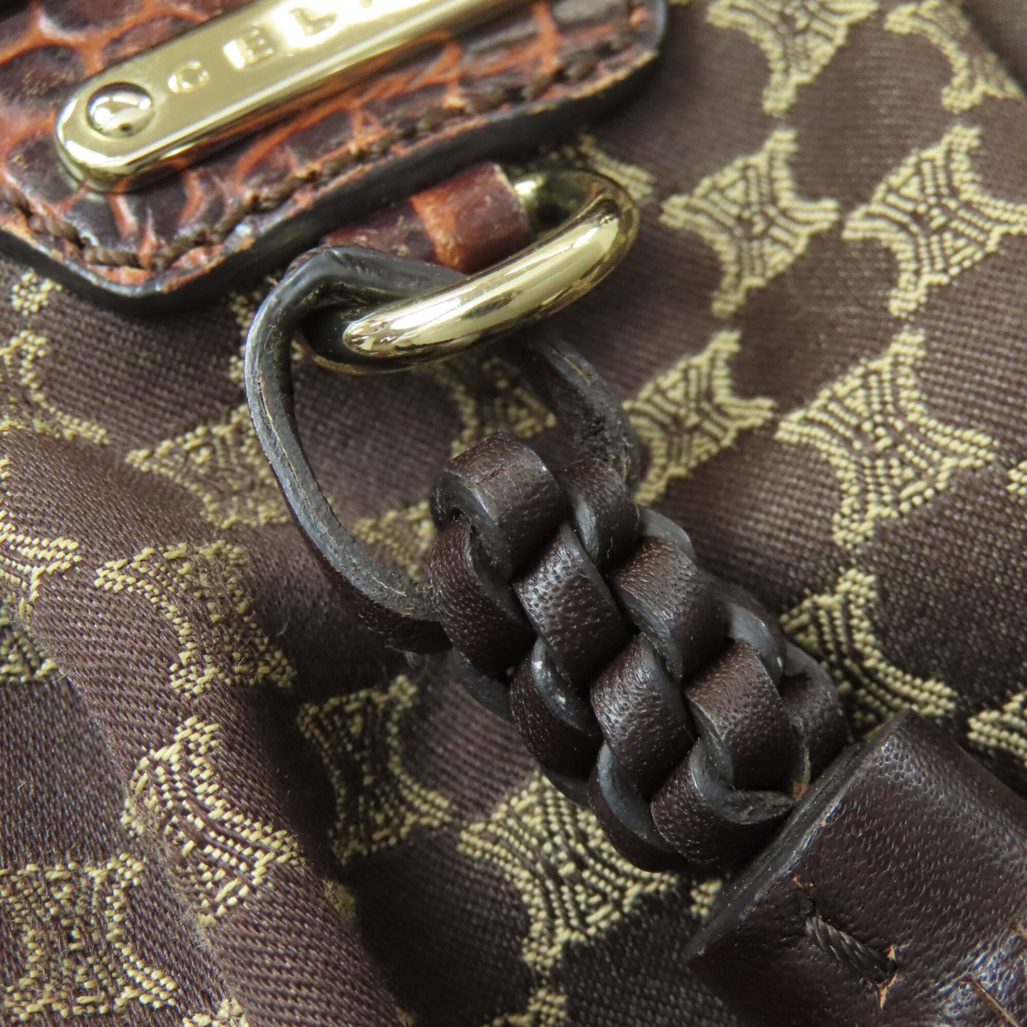 Celine Brown Canvas Handbag (Pre-Owned)