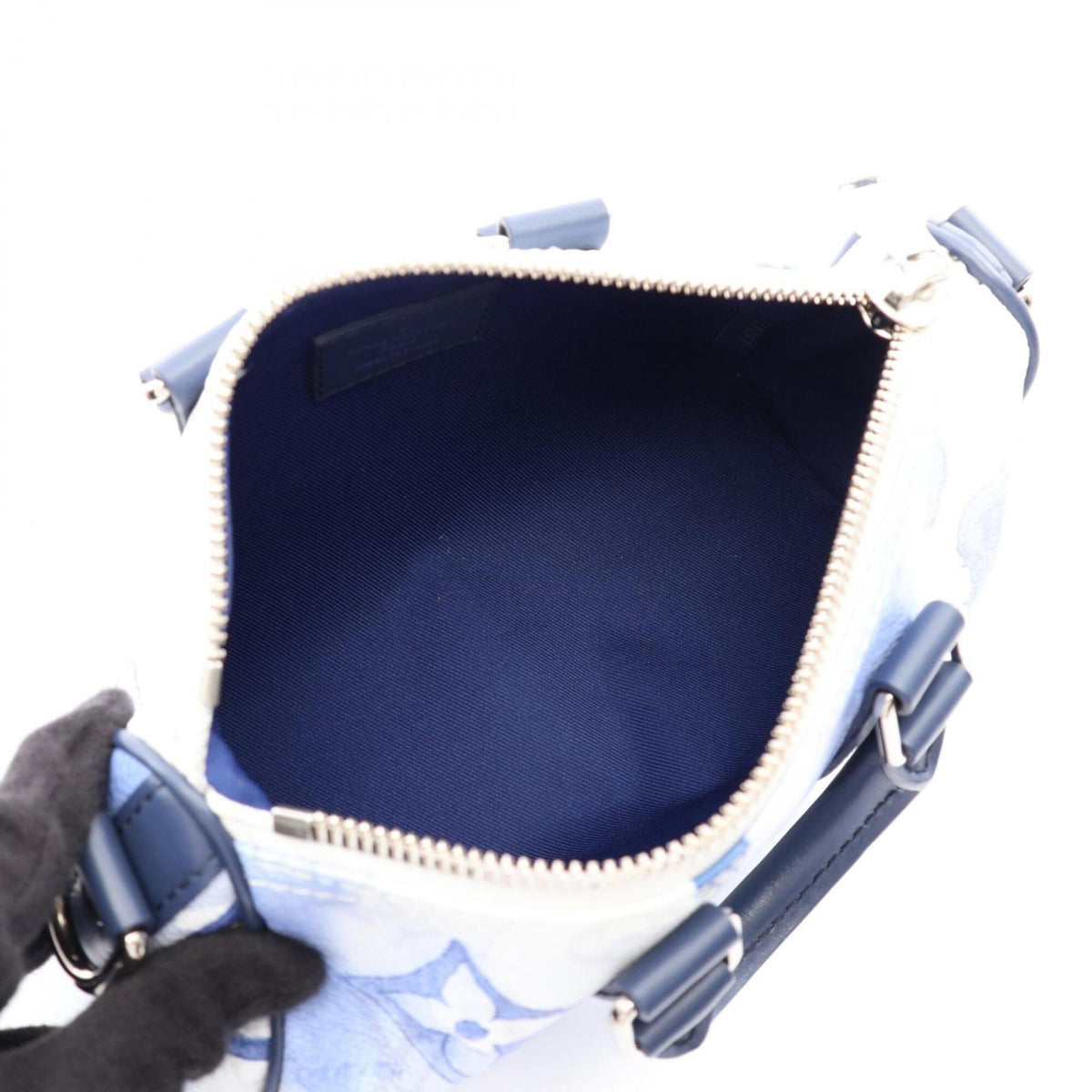 Louis Vuitton Multi-Color Navy White Coated Canvas Leather Handbag (Pre-Owned)