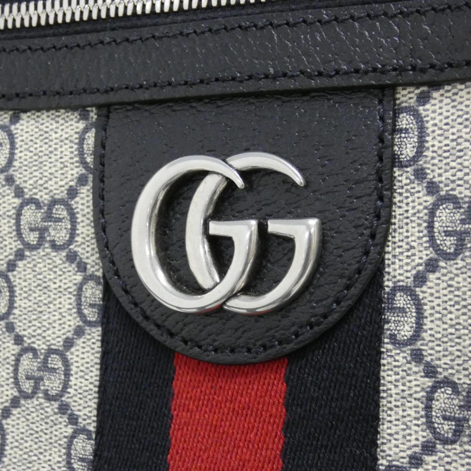 Gucci Beige Blue Gg Supreme Shoulder Bag (Pre-Owned)