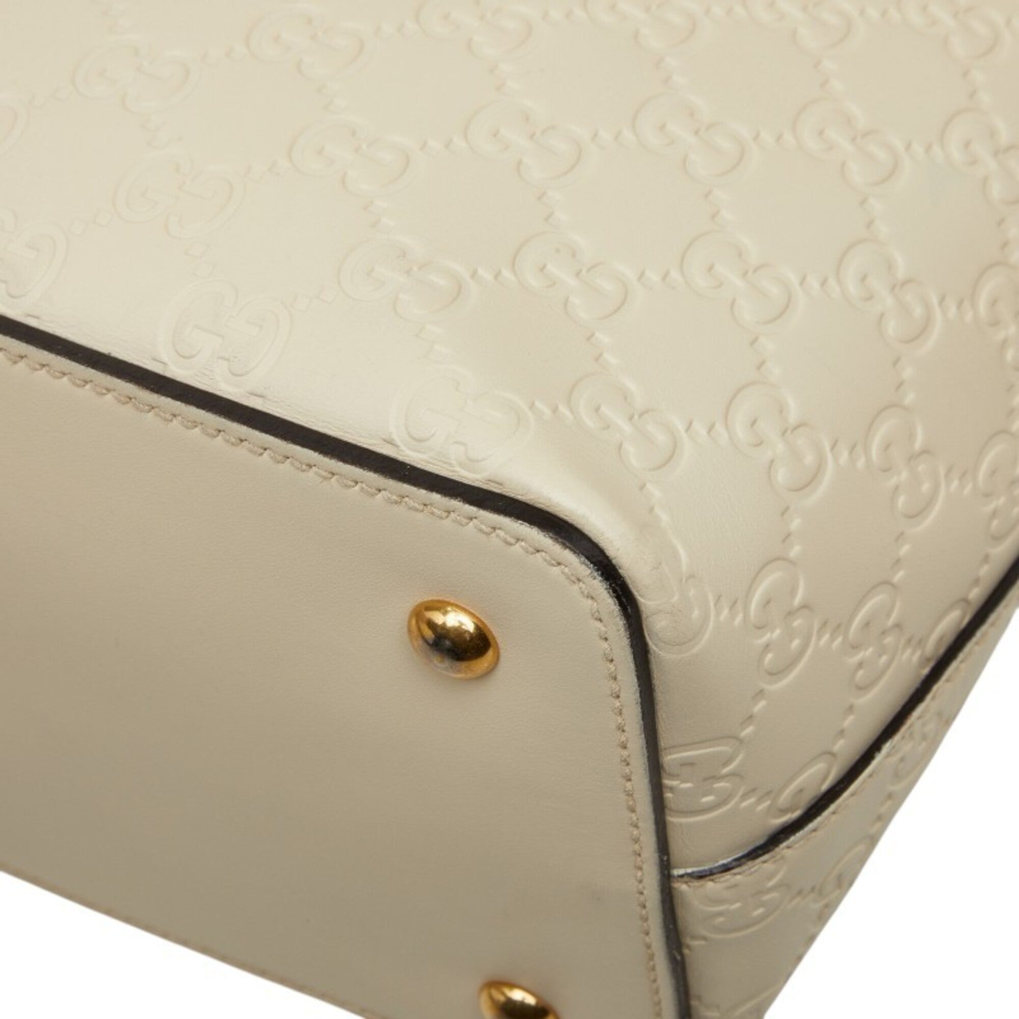 Gucci White Leather Handbag Shoulder Bag (Pre-Owned)