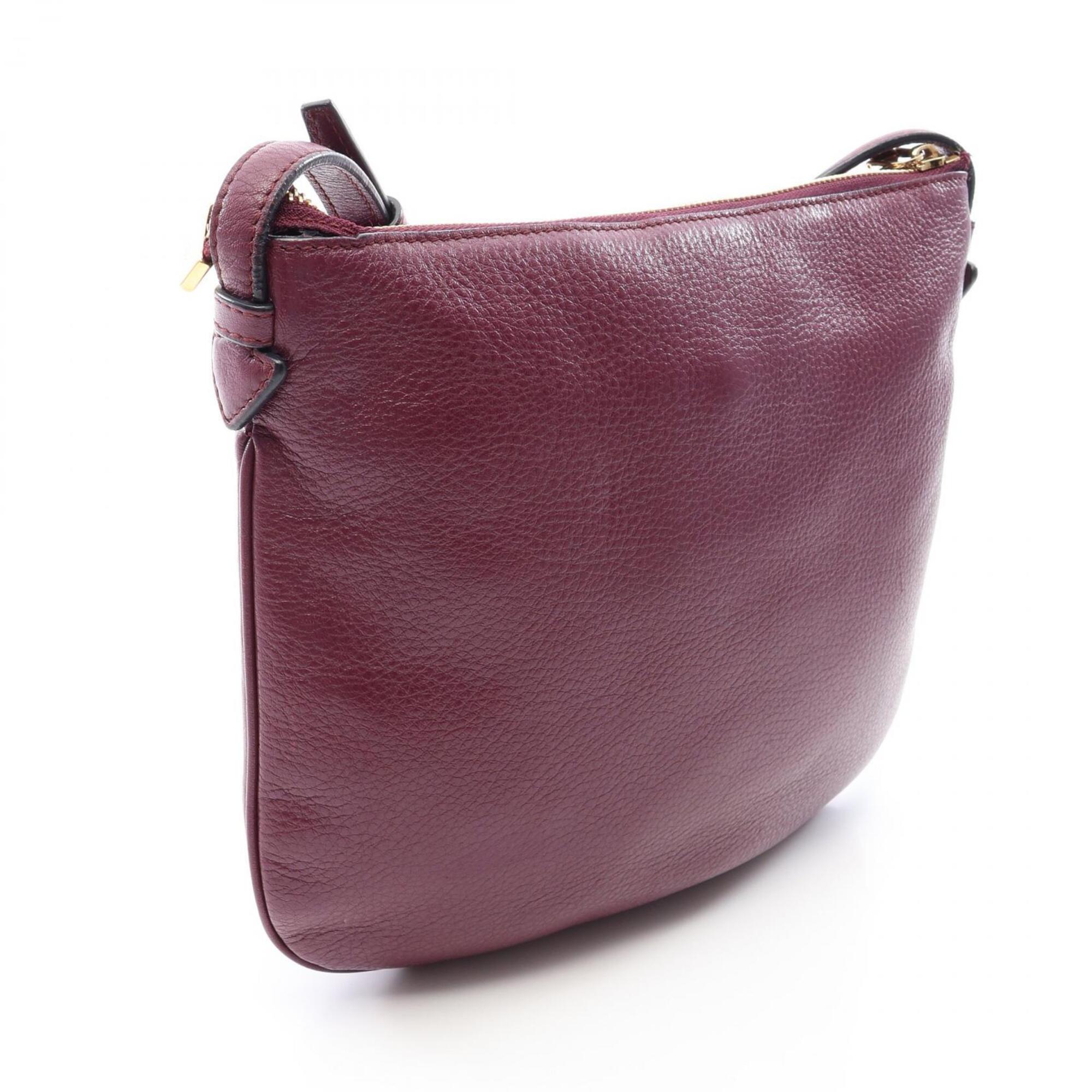 Loewe Bordeaux Leather Handbag Shoulder Bag (Pre-Owned)