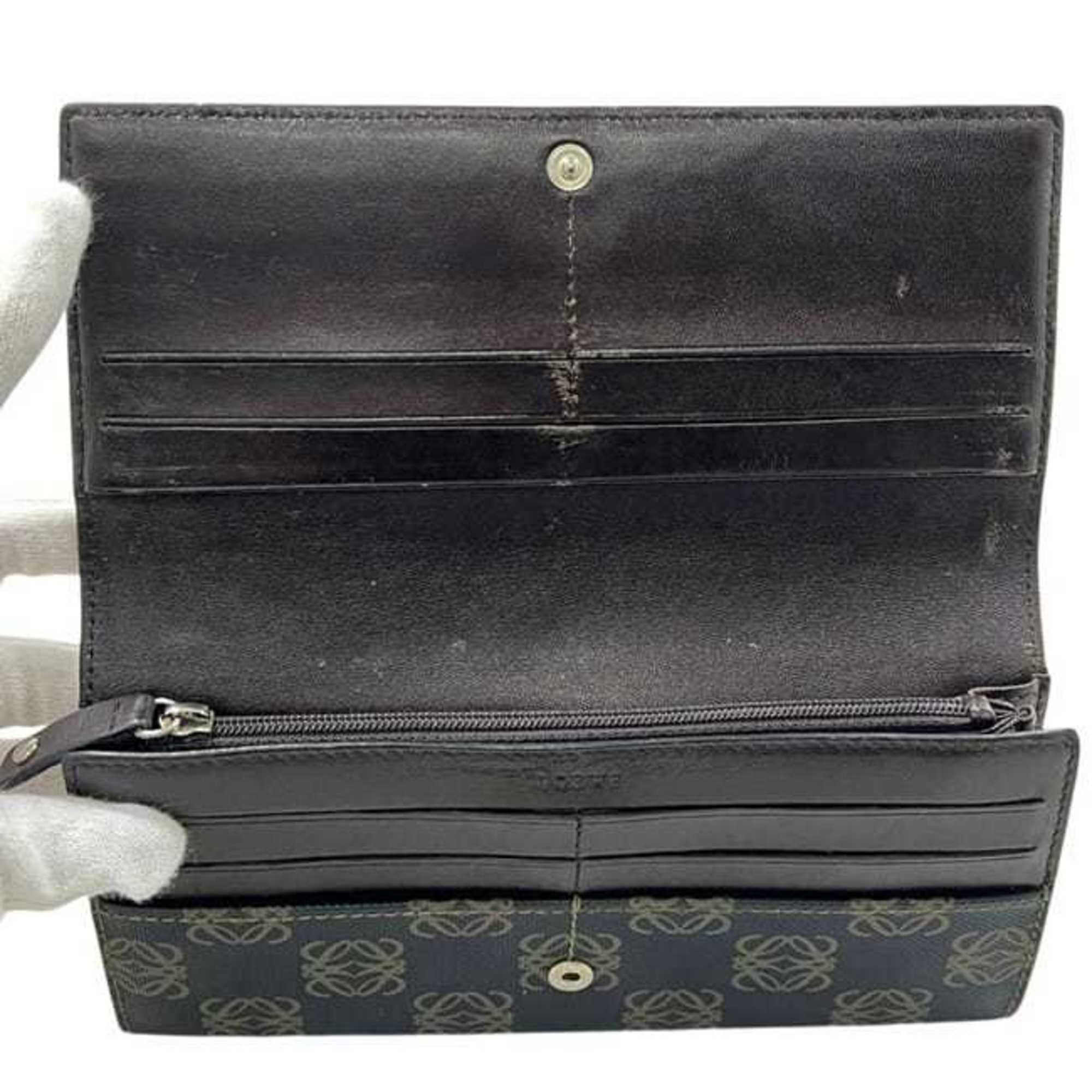 Loewe Gray Pvc Leather Long Wallet (Bi-Fold) (Pre-Owned)