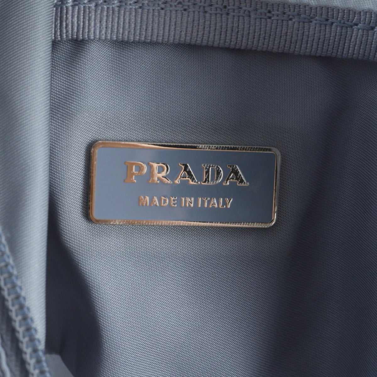Prada Blue Leather Nylon Boston Bag Tote Bag (Pre-Owned)
