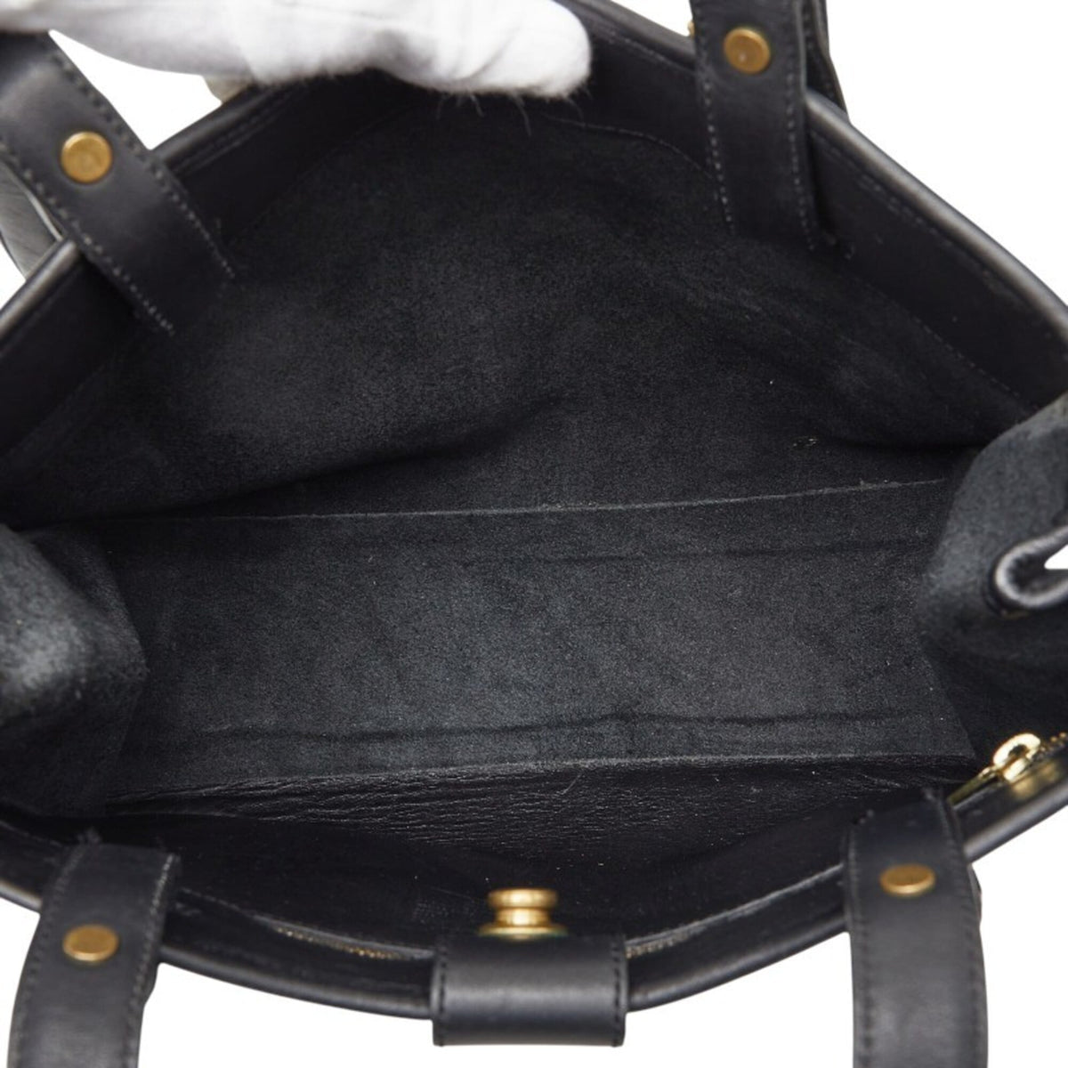 Coach Black Leather Shoulder Bag Tote Bag (Pre-Owned)
