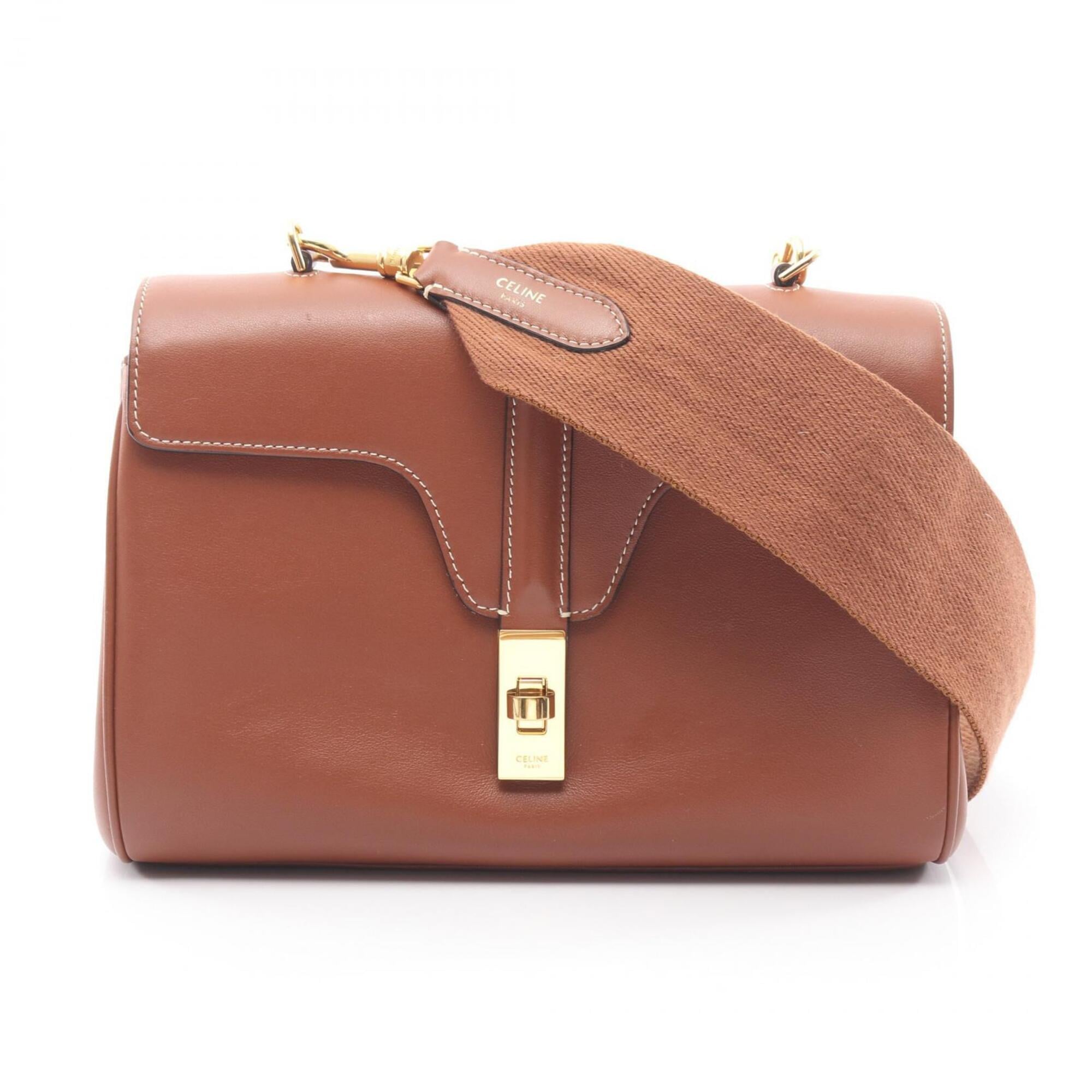 Celine Brown Leather Handbag Shoulder Bag (Pre-Owned)