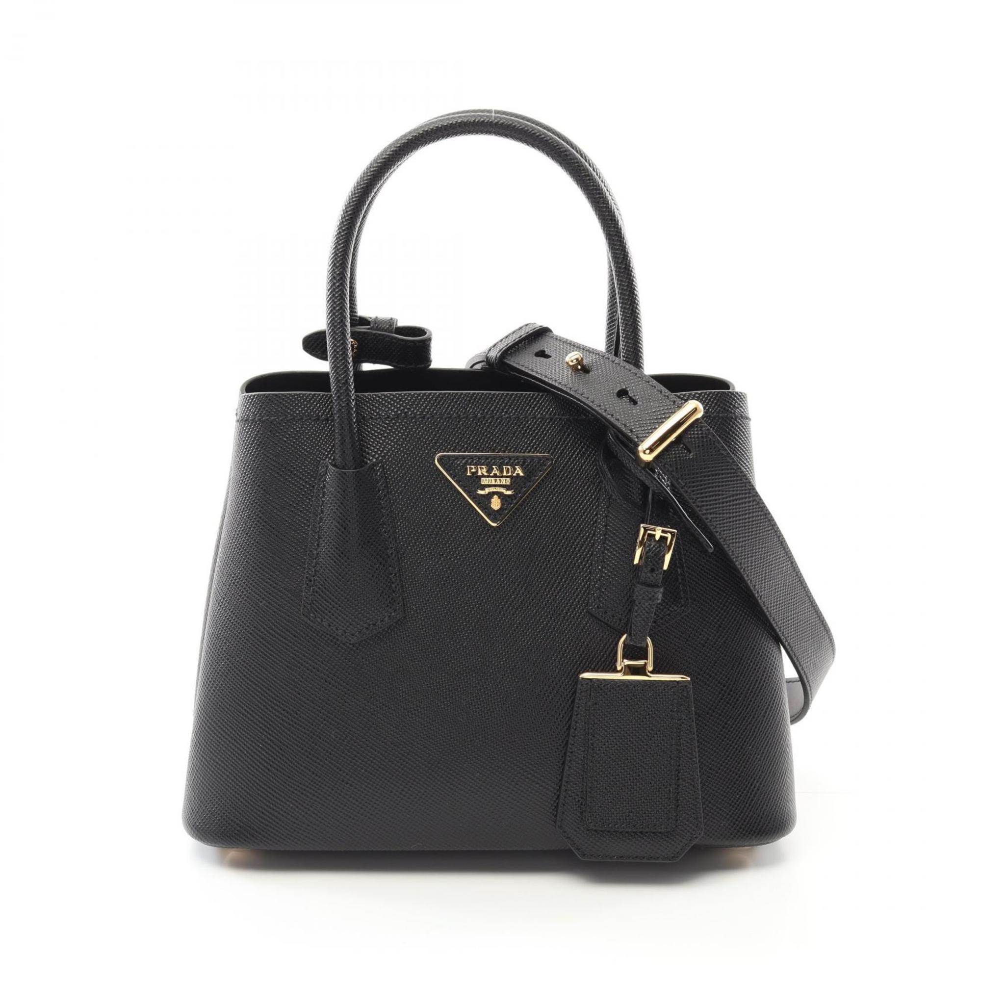 Prada Black Saffiano Triangle Handbag (Pre-Owned)