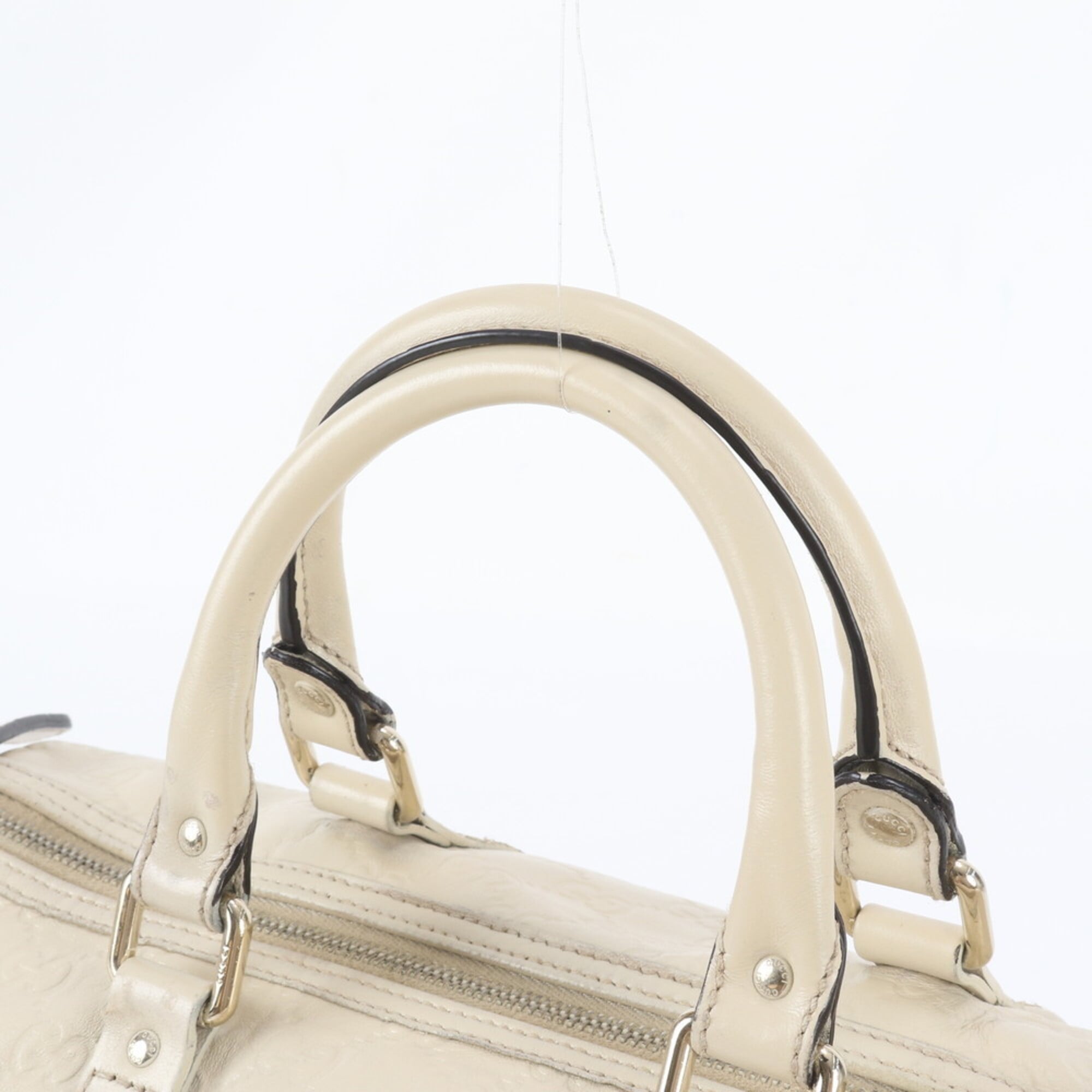Gucci Off-White Leather Handbag Tote Bag (Pre-Owned)