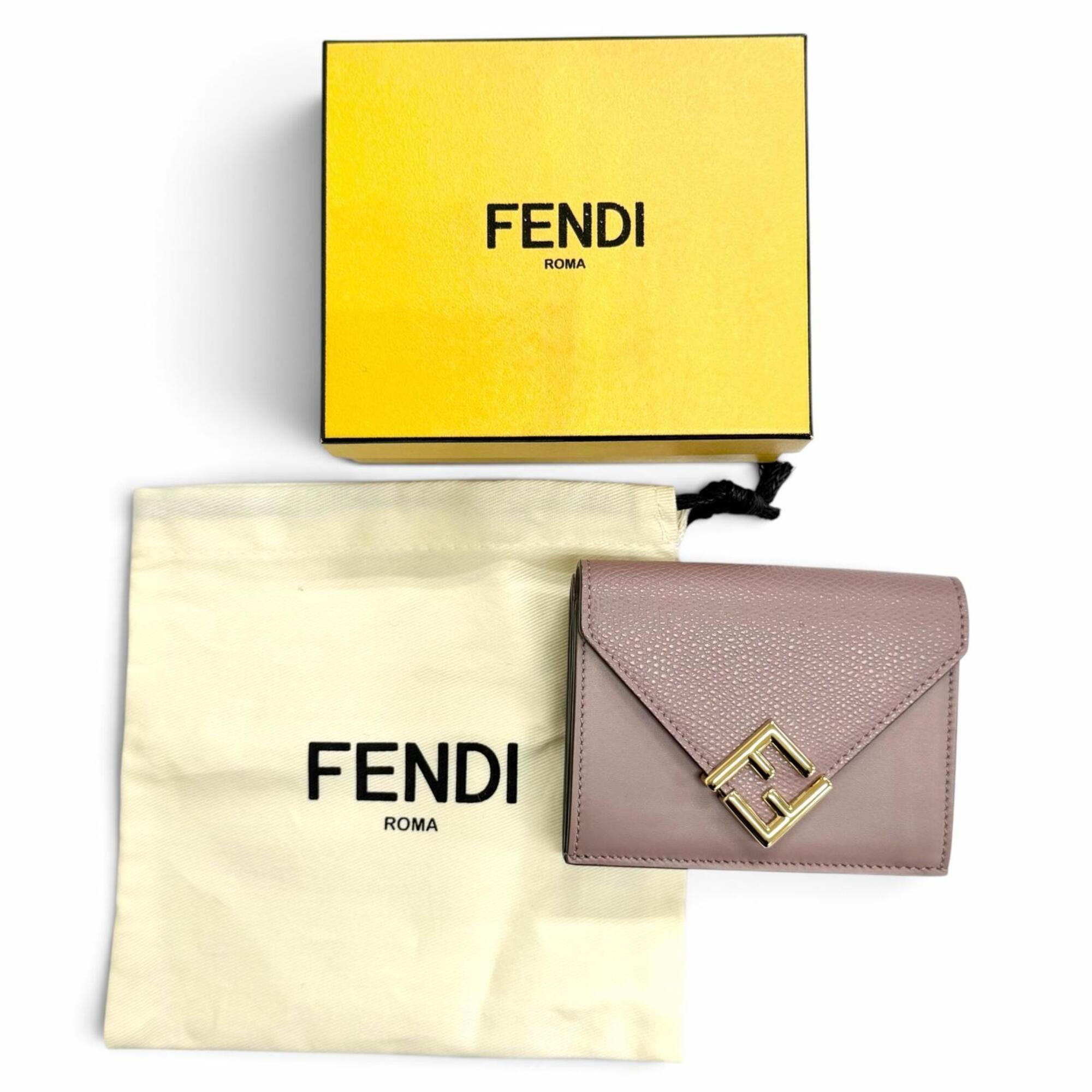 Fendi Purple Leather Wallet (Tri-Fold) (Pre-Owned)