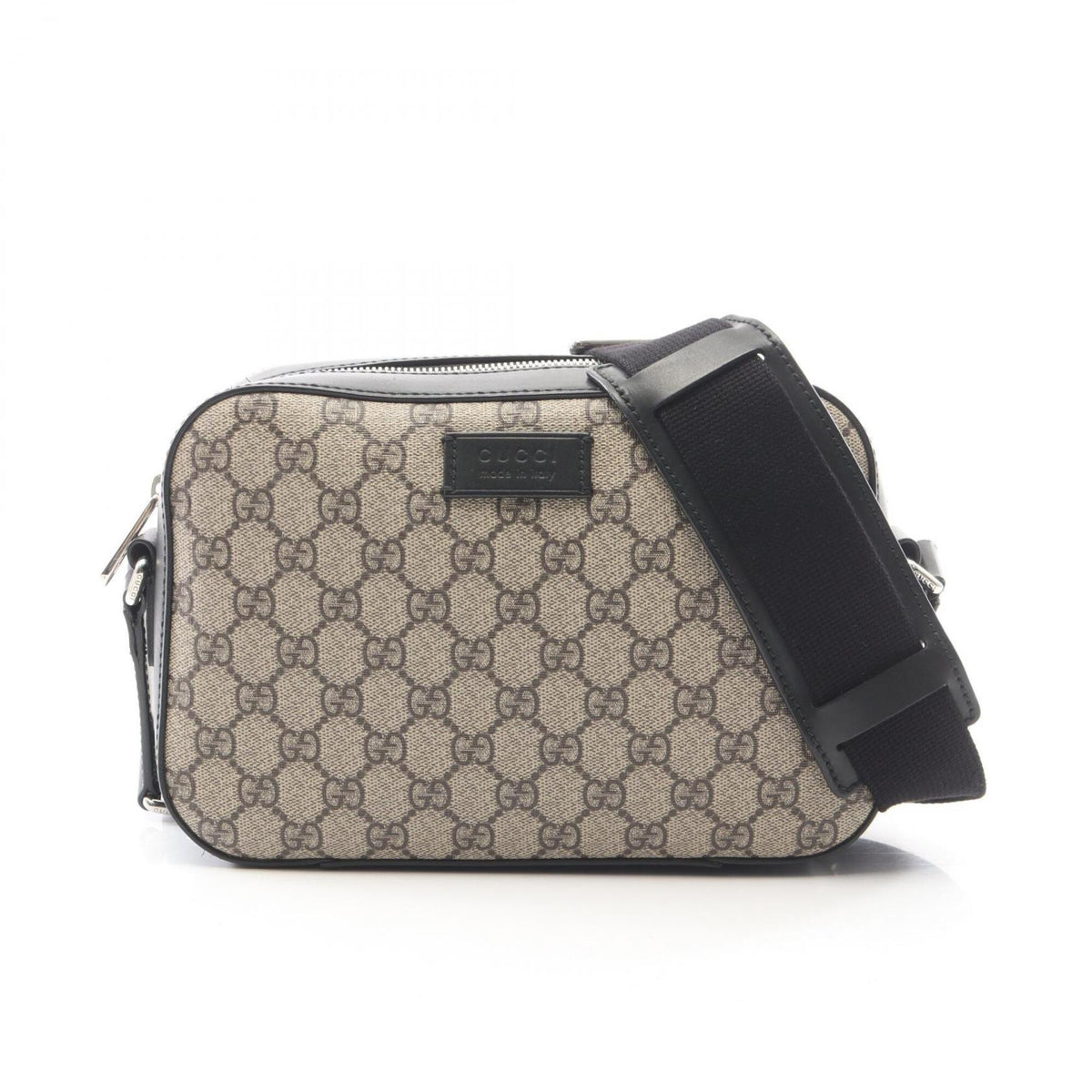 Gucci Beige Black Gg Supreme Handbag Shoulder Bag (Pre-Owned)