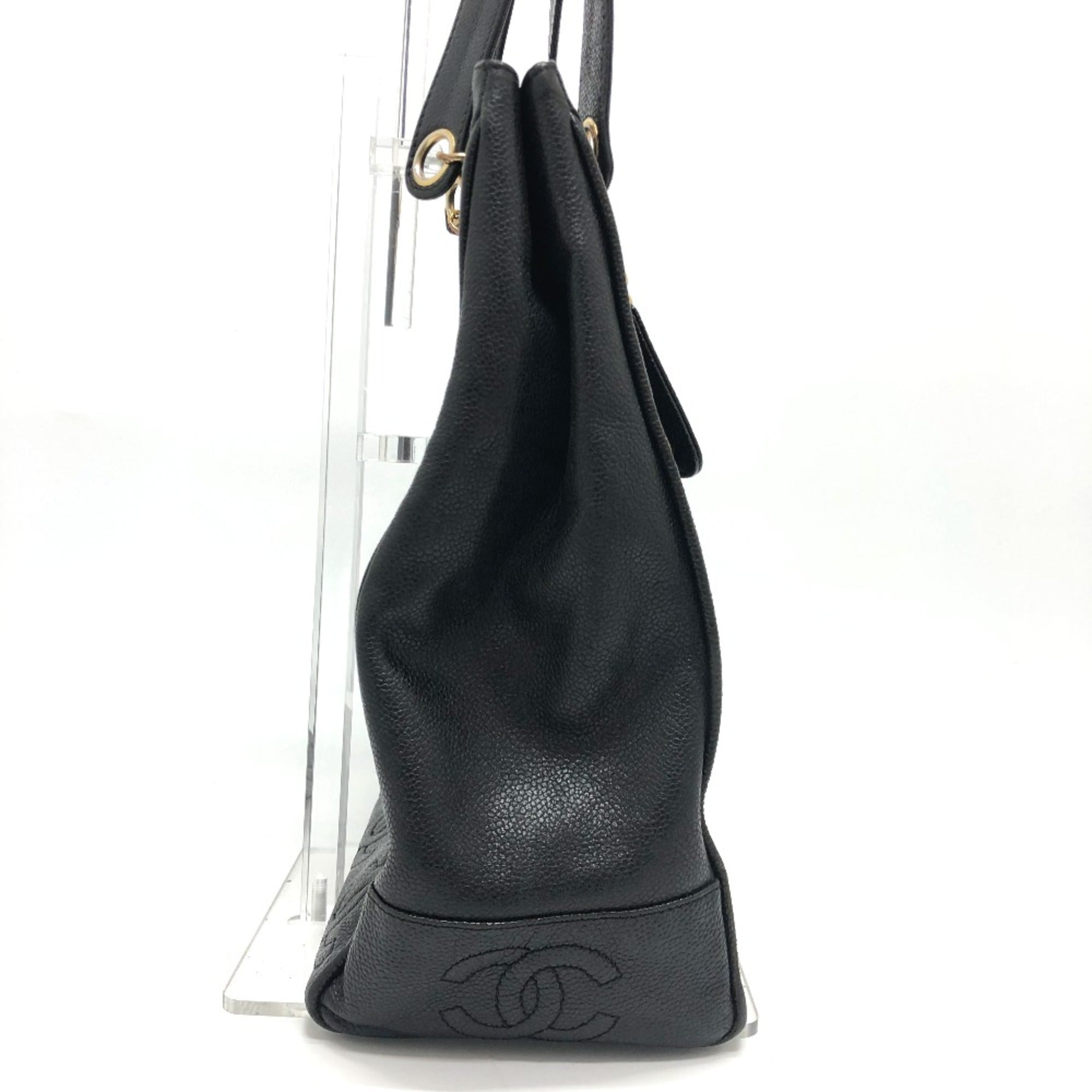 Chanel Black Leather Tote Bag (Pre-Owned)